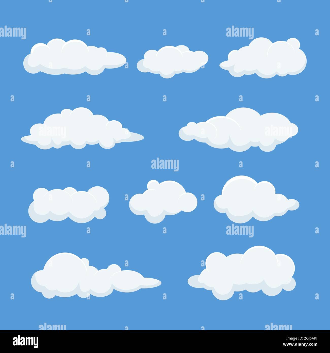 Flat clouds set Vector illustration Stock Vector Image & Art - Alamy