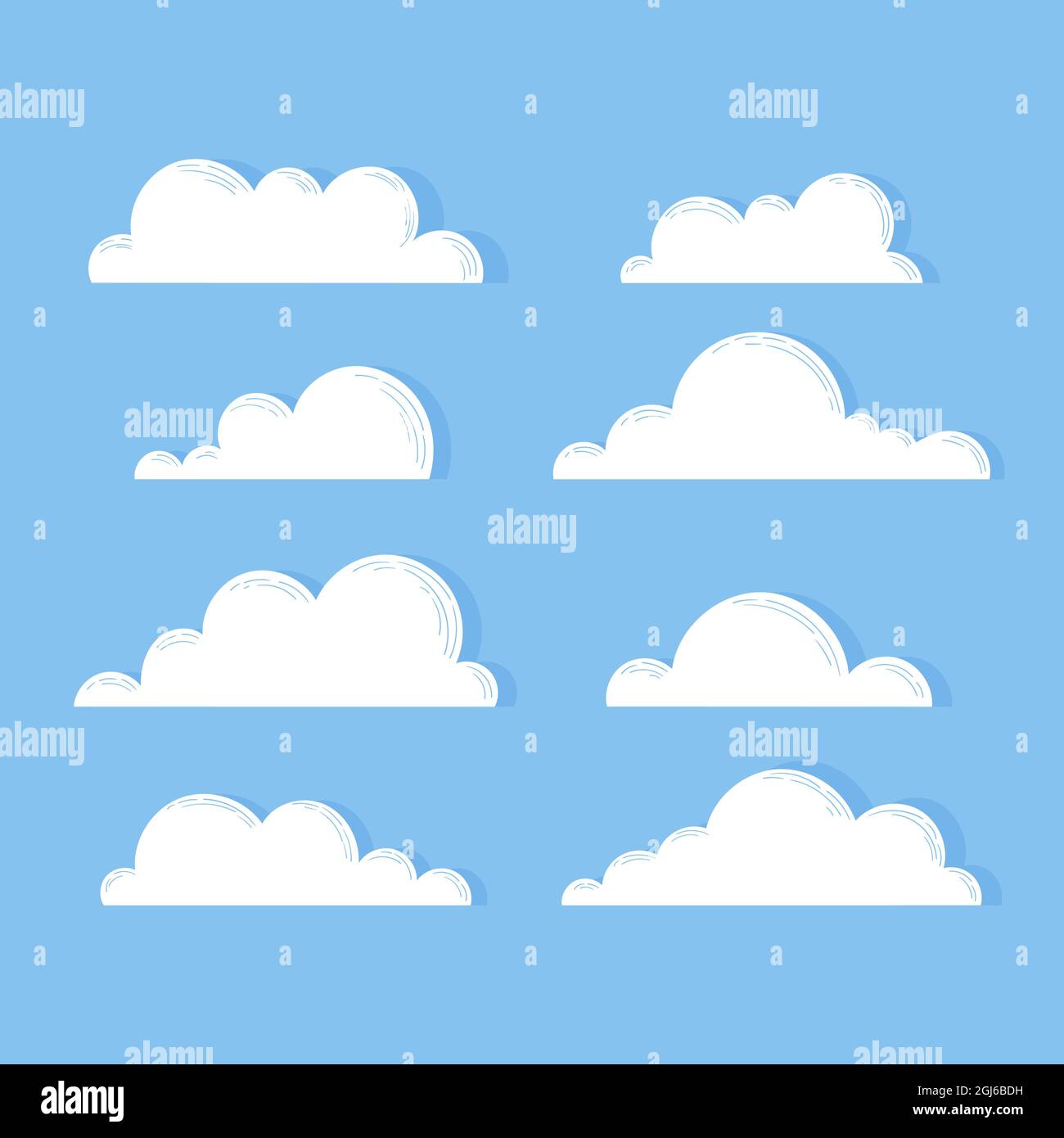 Hand drawn clouds set Vector illustration Stock Vector Image & Art - Alamy