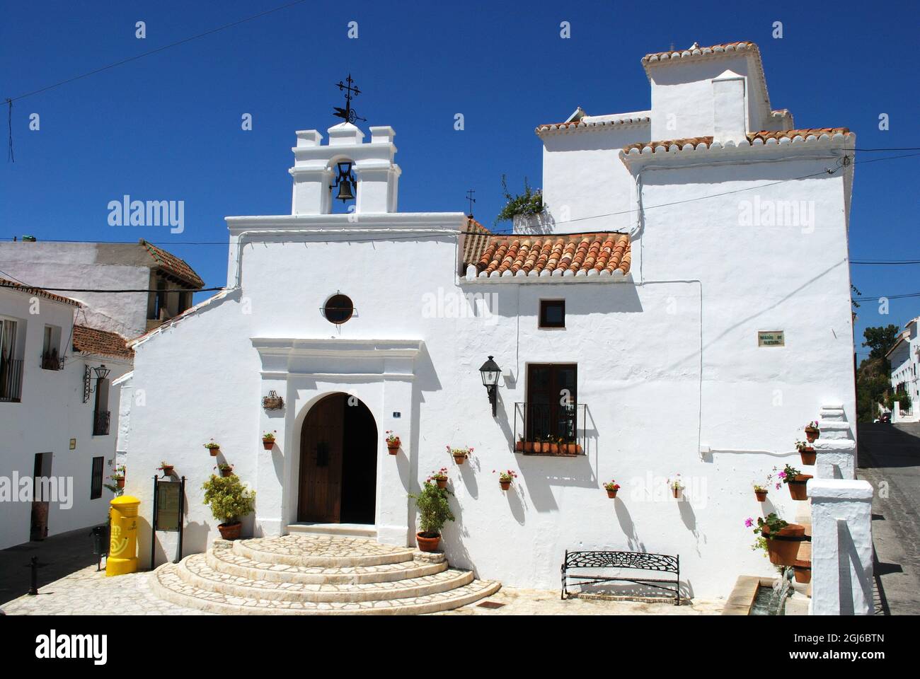Church of our lady of Los Remedios (Also known as Ermita de Santa Ana) in the old town, Mijas, Spain. Stock Photo