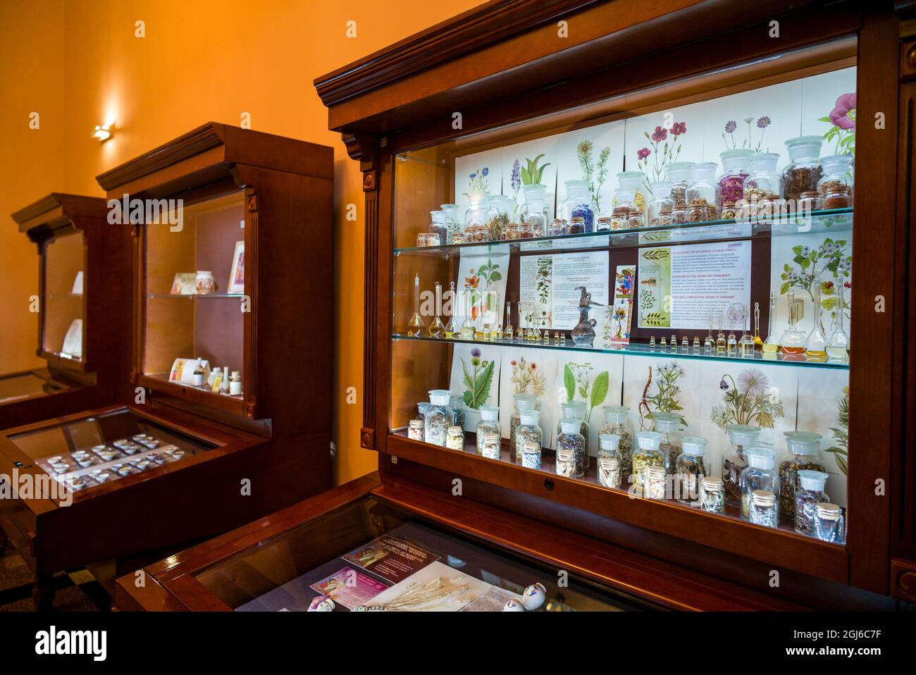 Armenia, Yerevan. Matenadaran Library, display of materials used in the