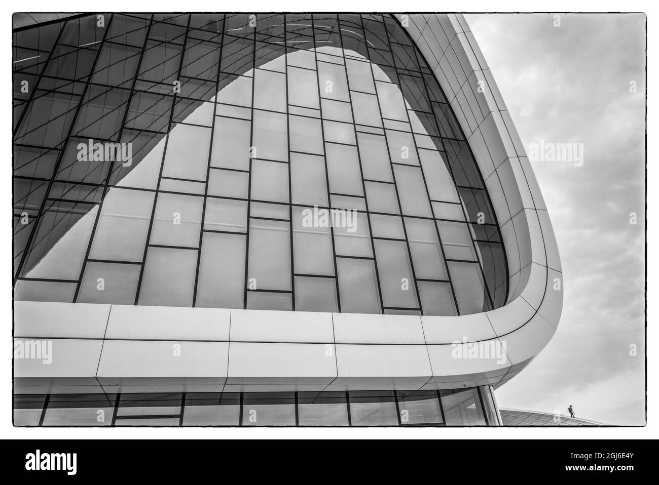 Azerbaijan, Baku. Heydar Aliyev Cultural Center exterior, designed by Zaha Hadid. Stock Photo