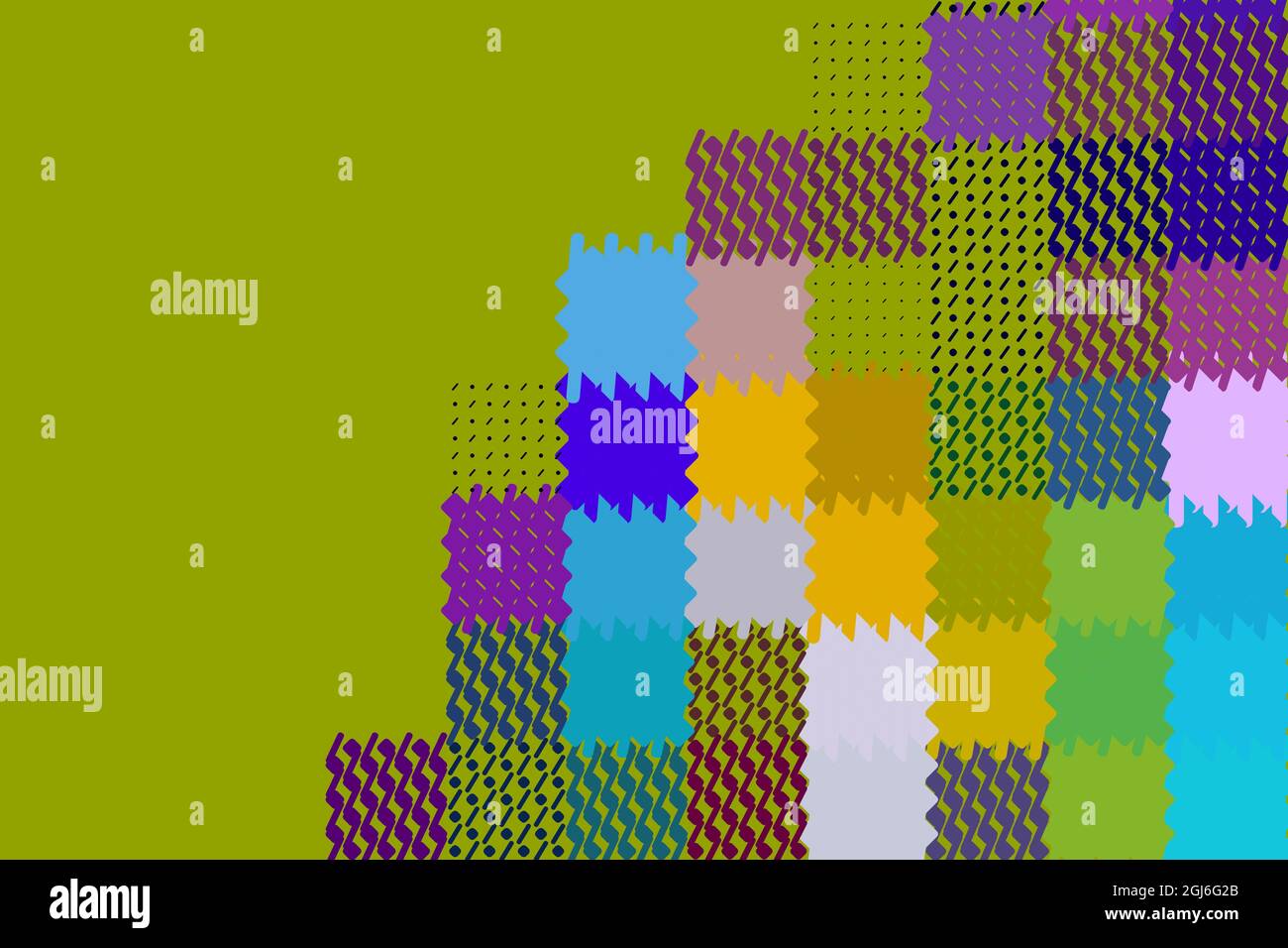 Polygonal elements forming colorful mosaics. Copy space for text. Vector illustration. Stock Vector