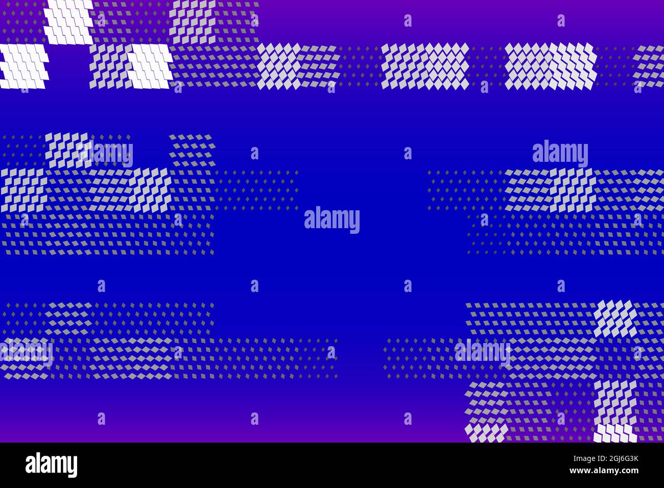 Illustration with mosaic pattern. Blue and purple gradient background. Stock Vector
