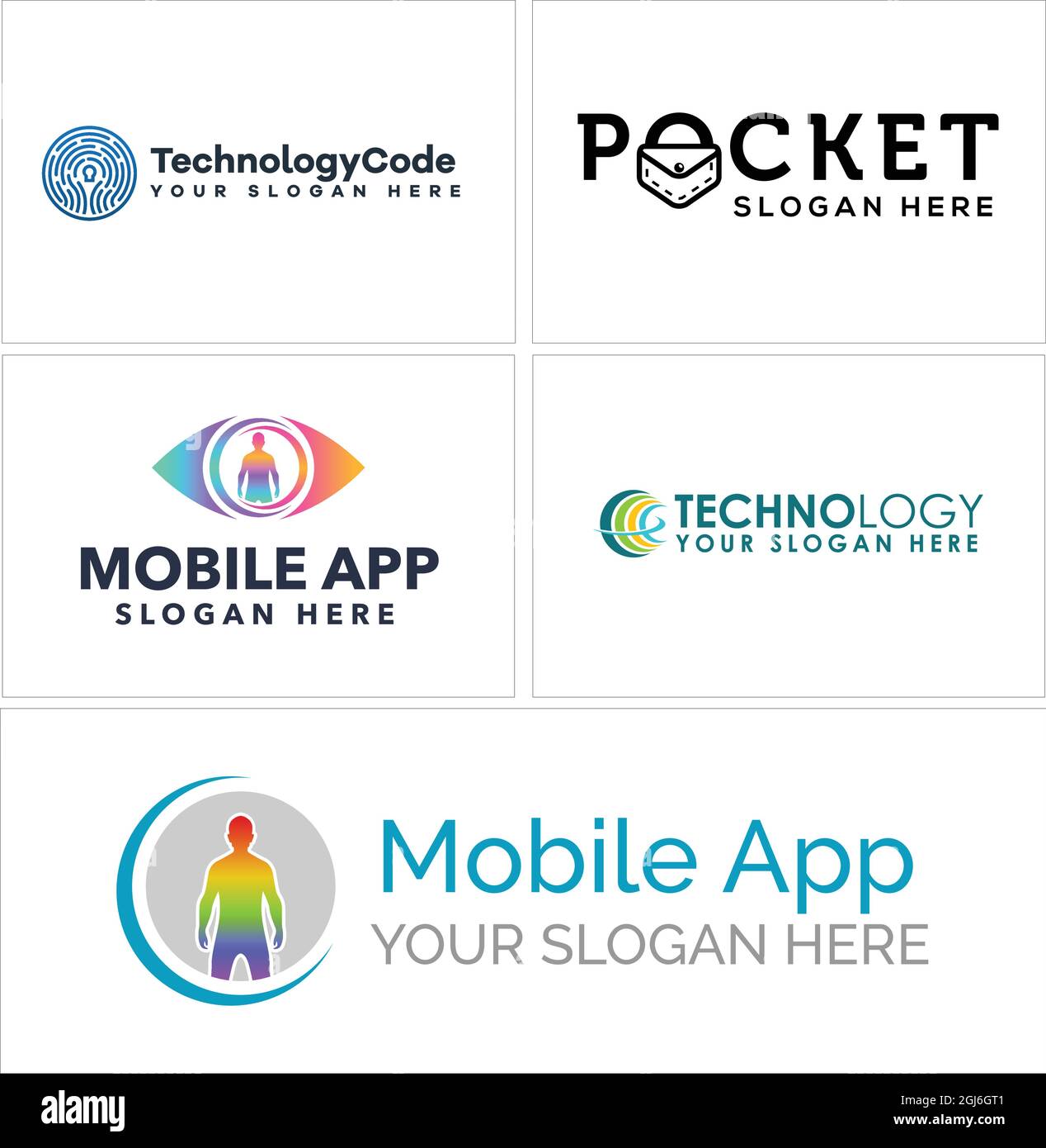 Mobile app technology logo design Stock Vector