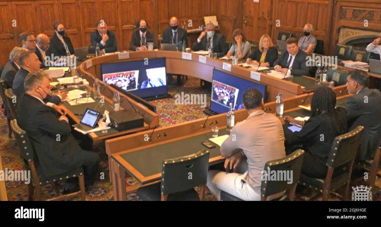 Rio Ferdinand giving evidence to joint committee seeking views on how ...