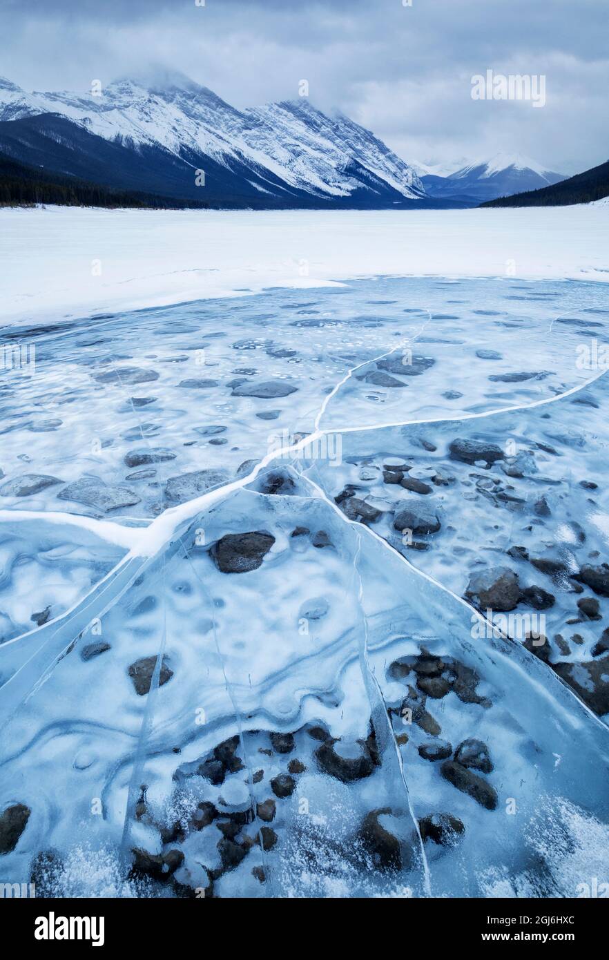 Canada, Alberta, Canmore, Spray Valley Provincial Park, Dawn at Spray Lakes Stock Photo