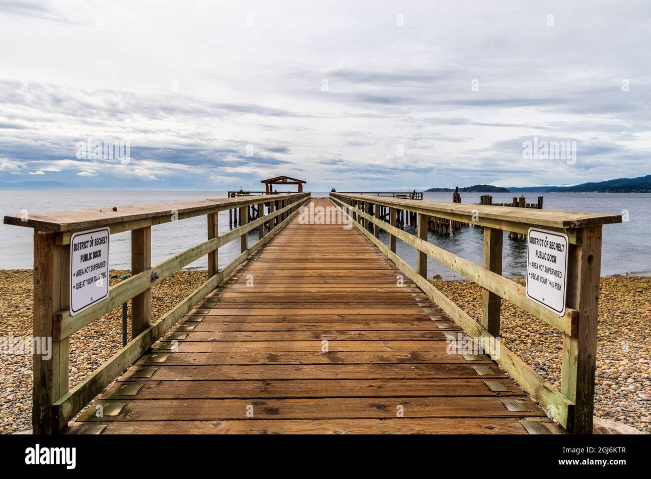 Fishing pier off of Davis Bay in Sechelt, British Colombia, Canada. Stock Photo