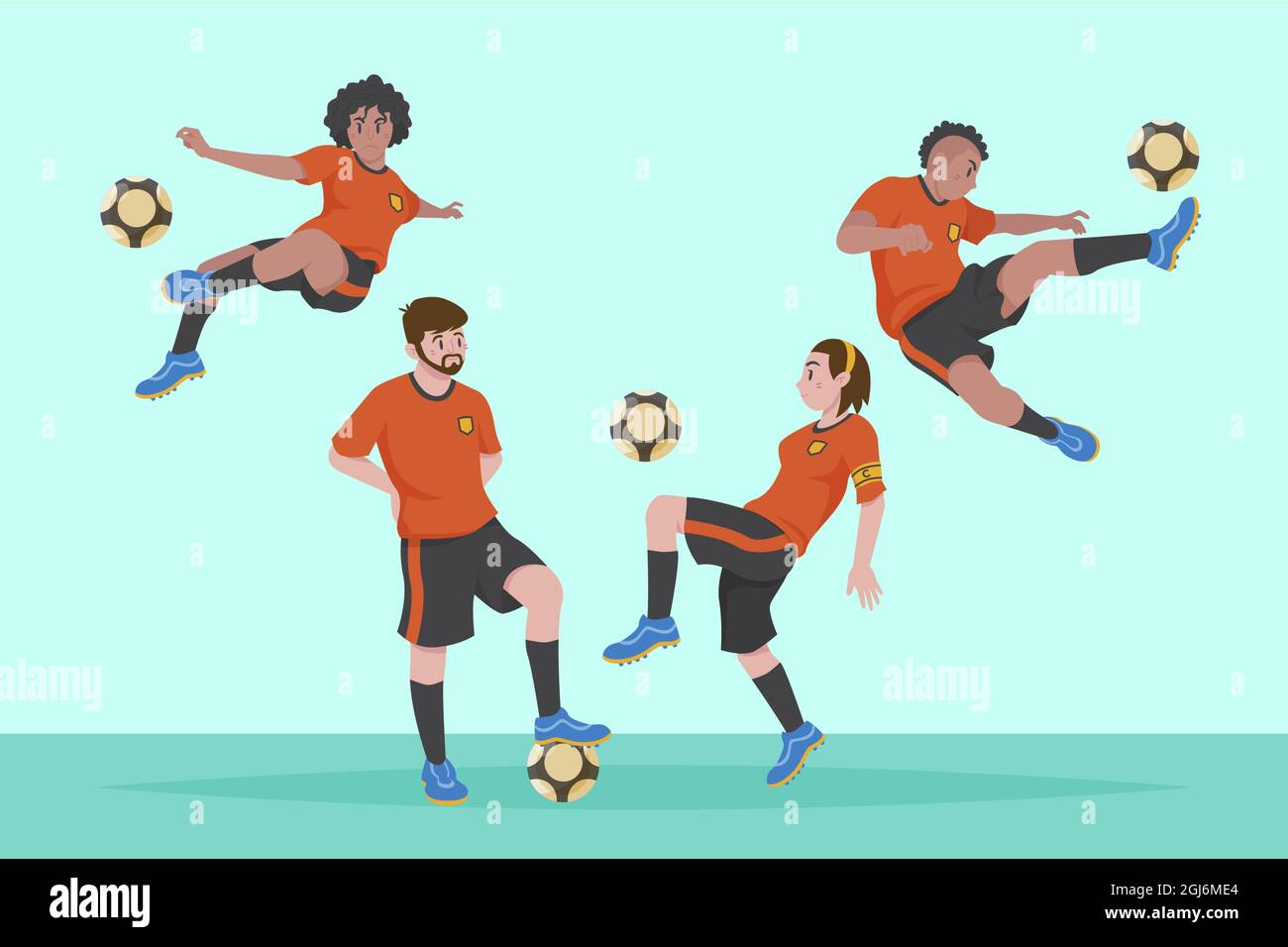 Football players illustration Vector illustration Stock Vector Image ...