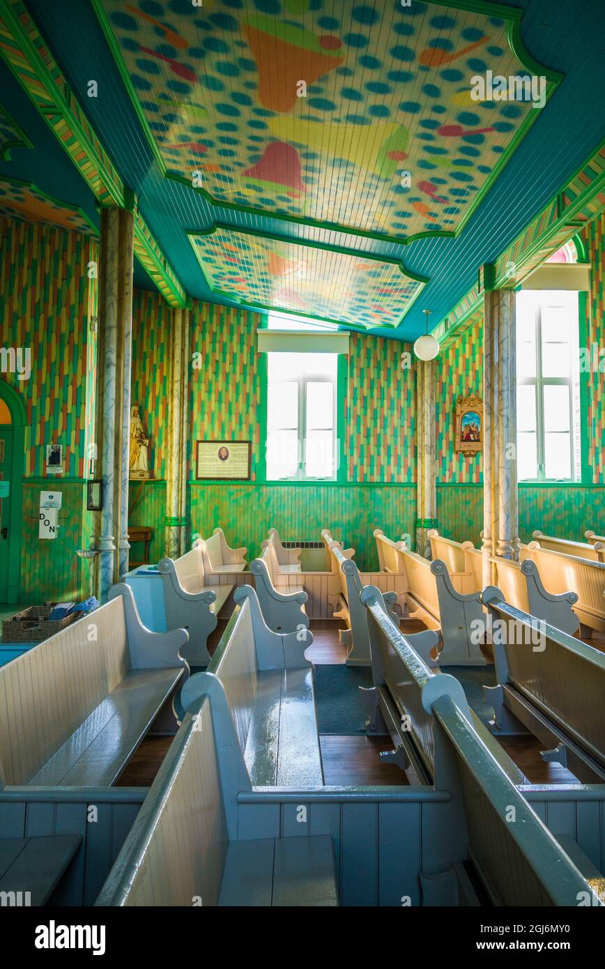 Canada, New Brunswick, SainteCecile. Interior of SainteCecile Church
