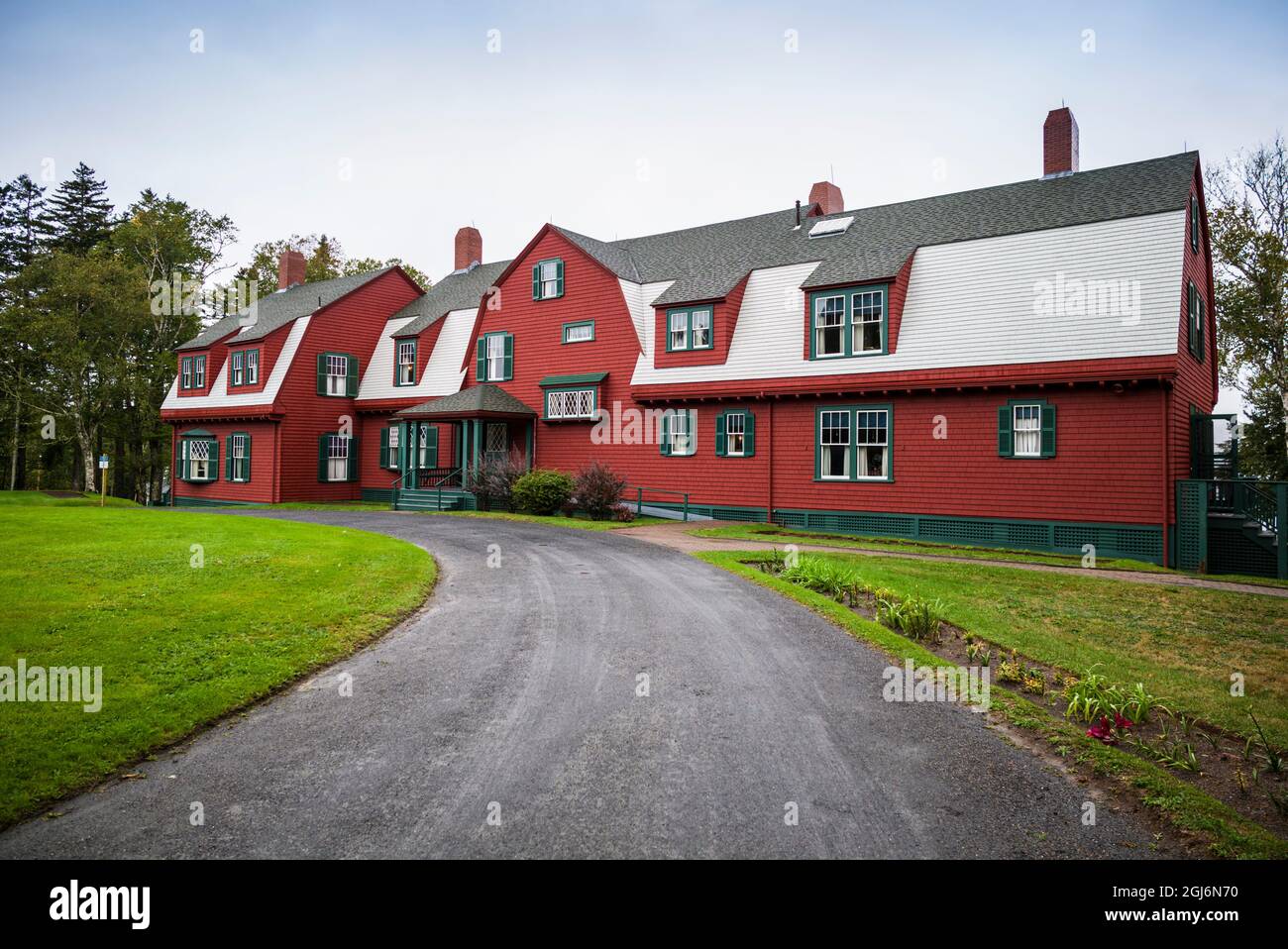 Canada, New Brunswick, Campobello Island, Roosevelt Campobello International Park, Roosevelt Cottage, former summer home of US President Franklin D. R Stock Photo