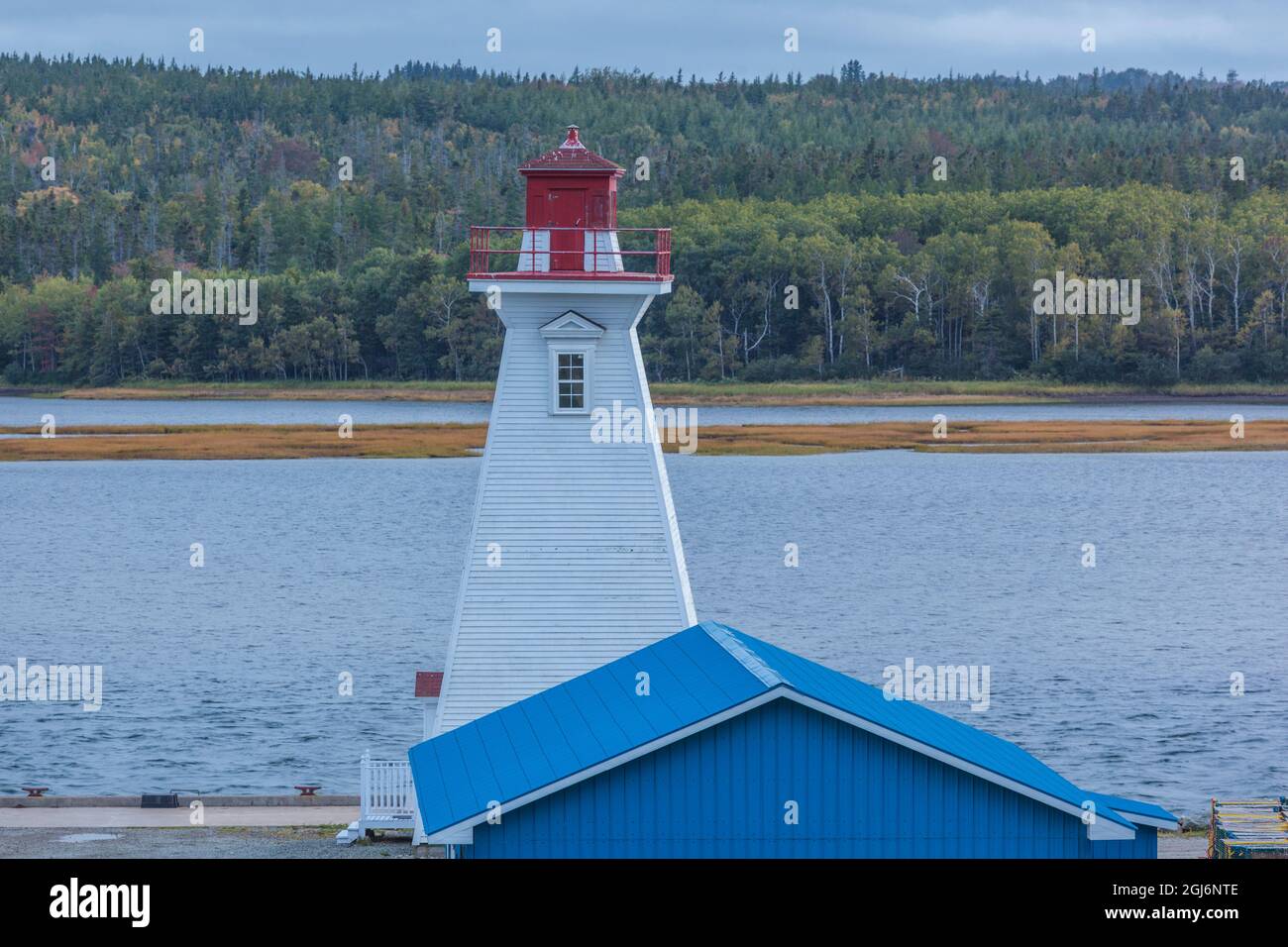 Canada, Nova Scotia. Mabou Harbour Lighthouse. Stock Photo