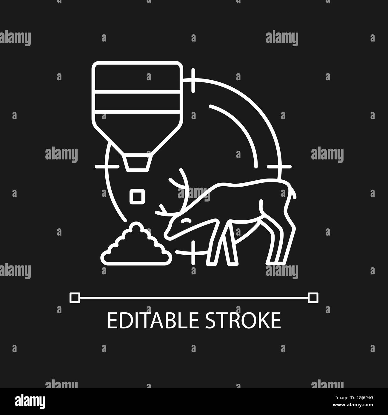 Bait hunting white linear icon for dark theme Stock Vector Image & Art ...