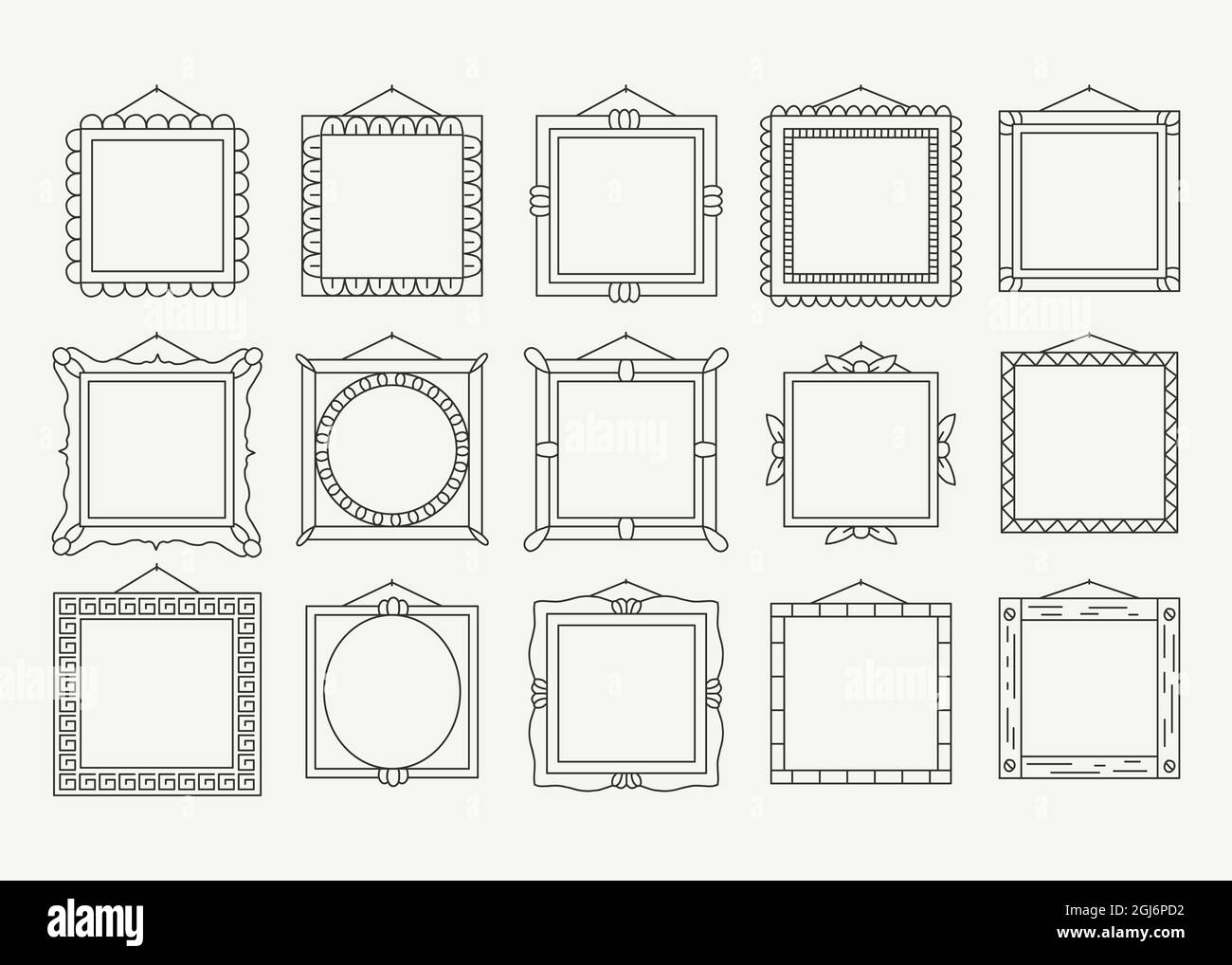 Hand drawn doodle frames set Vector illustration Stock Vector Image ...