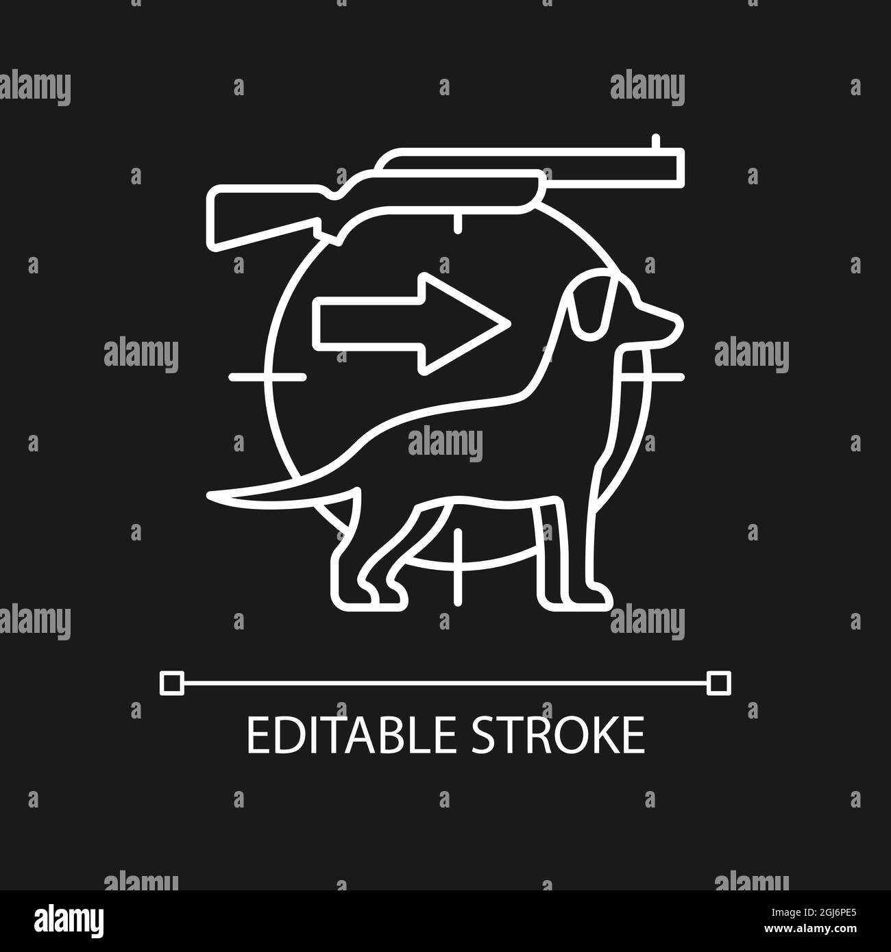 Dog handler white linear icon for dark theme Stock Vector Image & Art