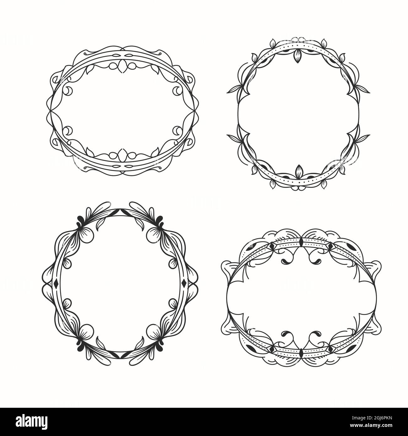 Hand drawn doodle frames set Vector illustration Stock Vector Image ...