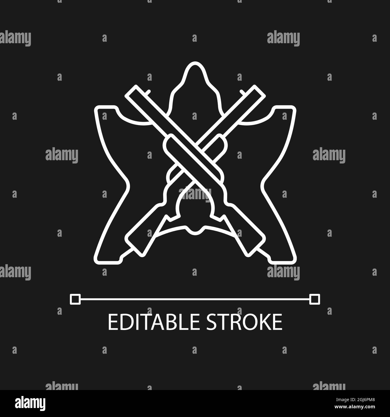 Hunting trophy white linear icon for dark theme Stock Vector Image ...
