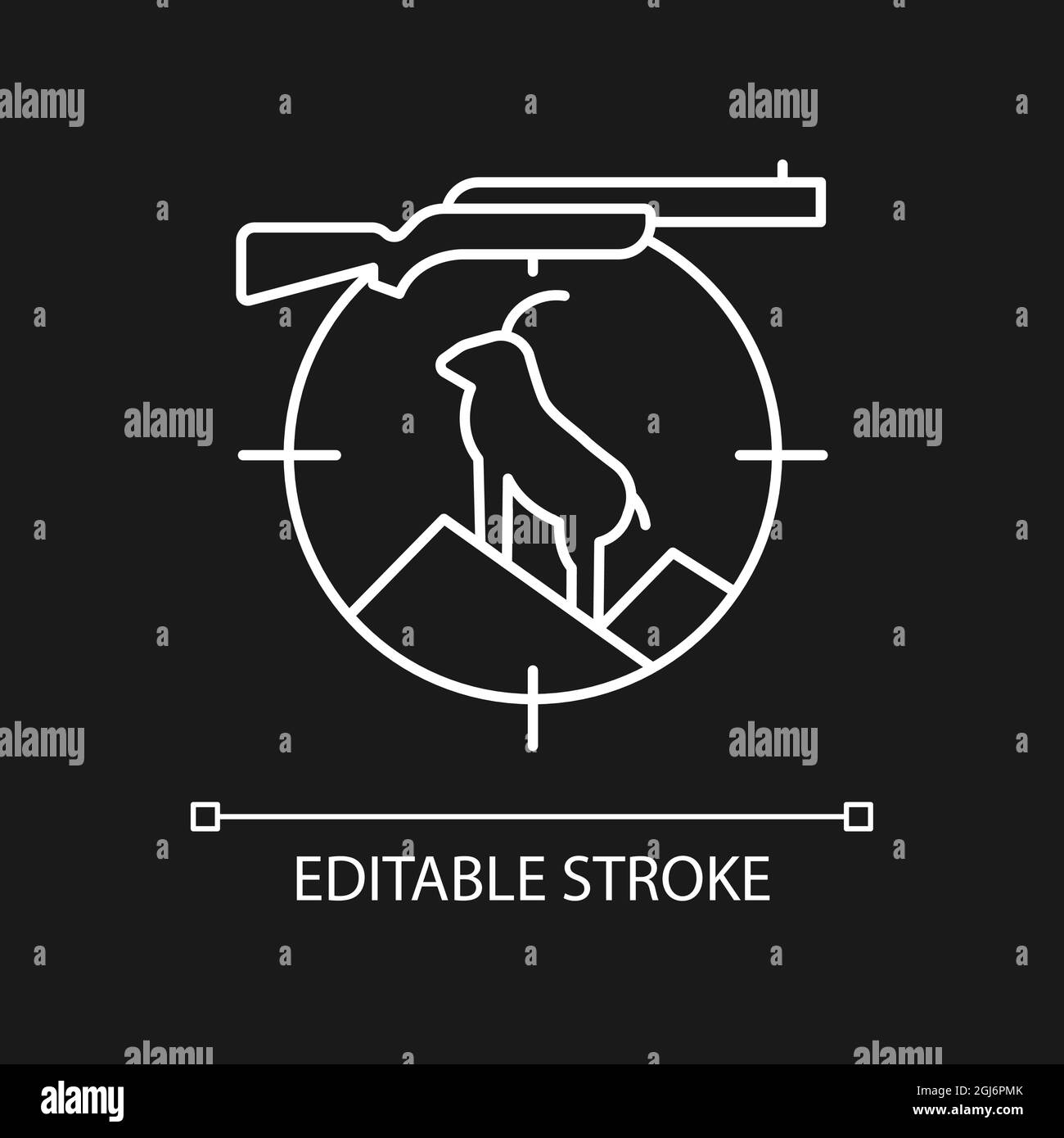 Mountain hunting white linear icon for dark theme Stock Vector Image ...