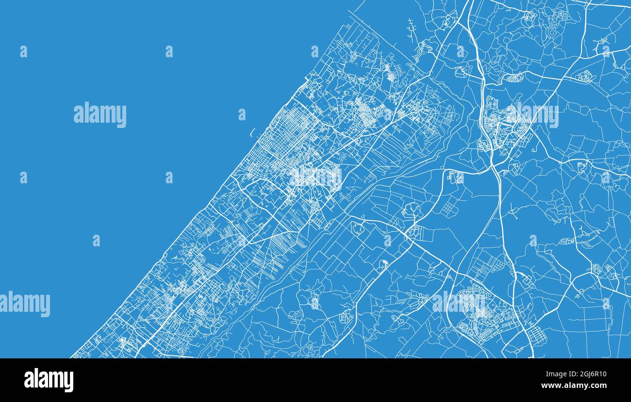 Urban vector city map of Gaza, Israel, middle east Stock Vector
