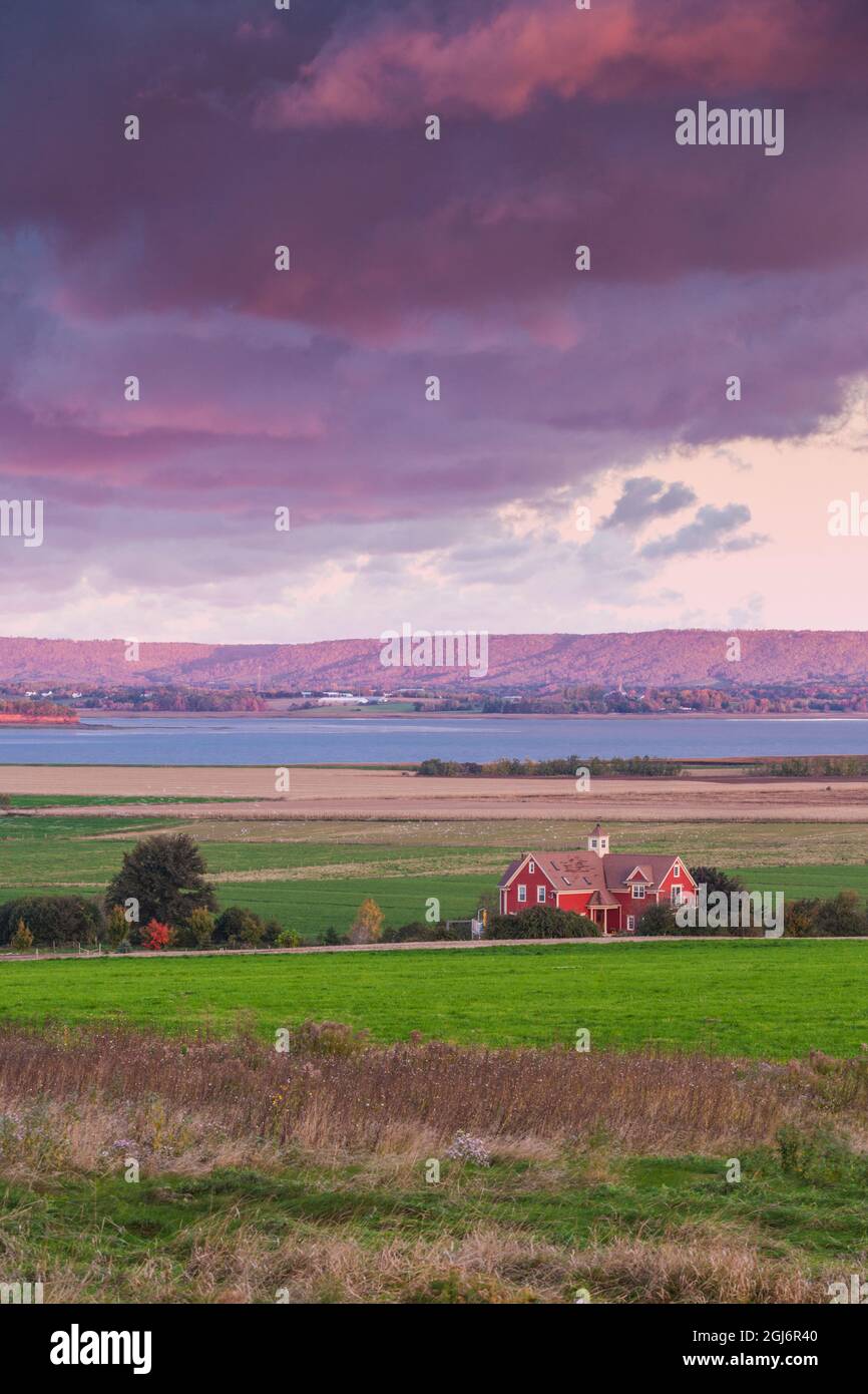 Canada, Nova Scotia, Annapolis Valley, Grand Pre, farm, dawn Stock