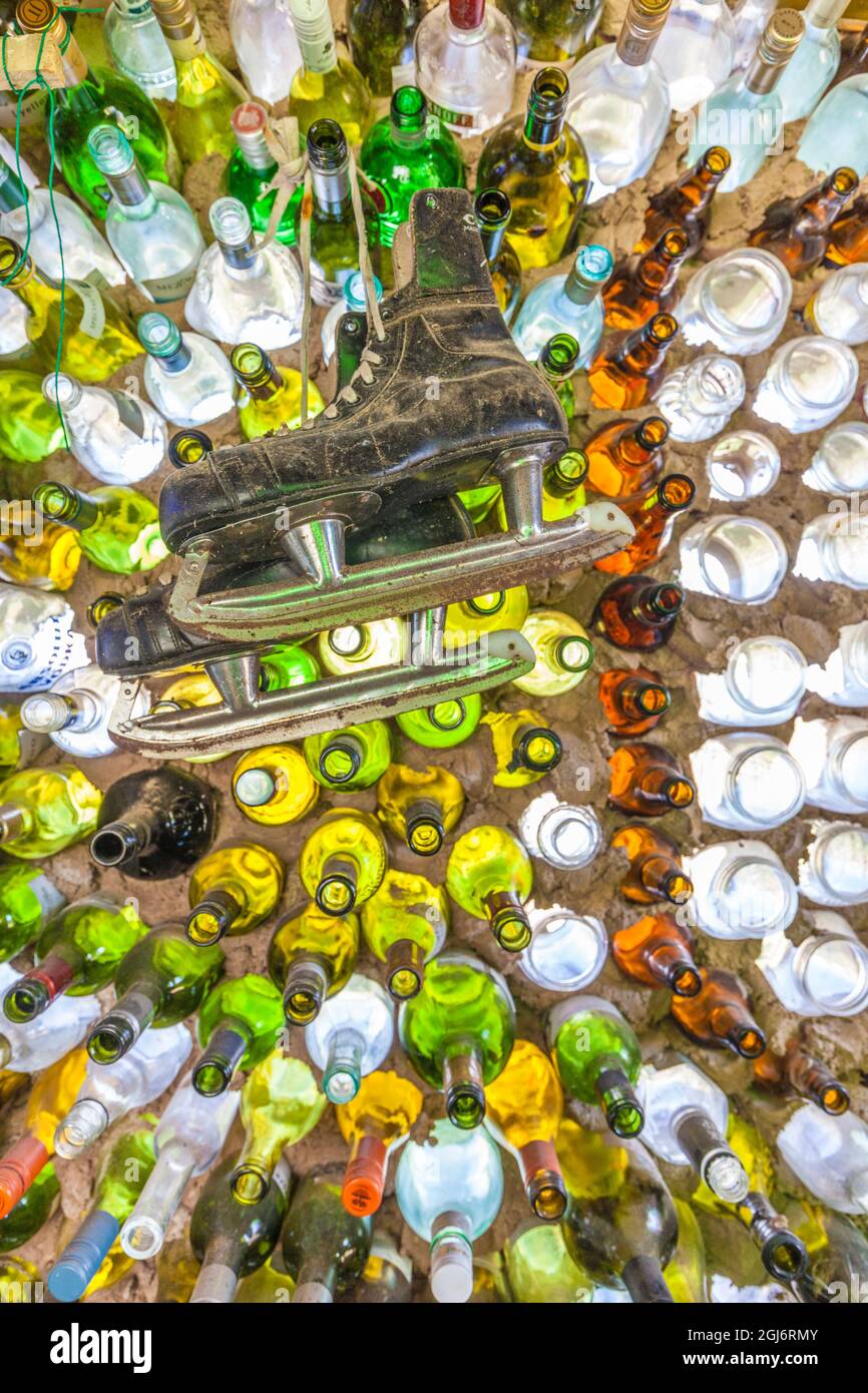 Canada, Prince Edward Island, Point Prim, hockeythemed bottle house