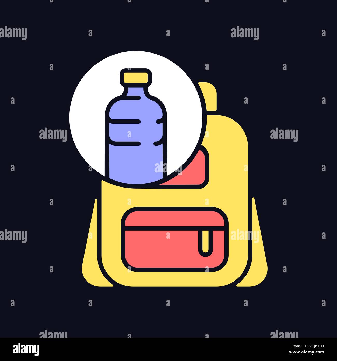 Backpack made from plastic RGB color icon for dark theme Stock Vector ...