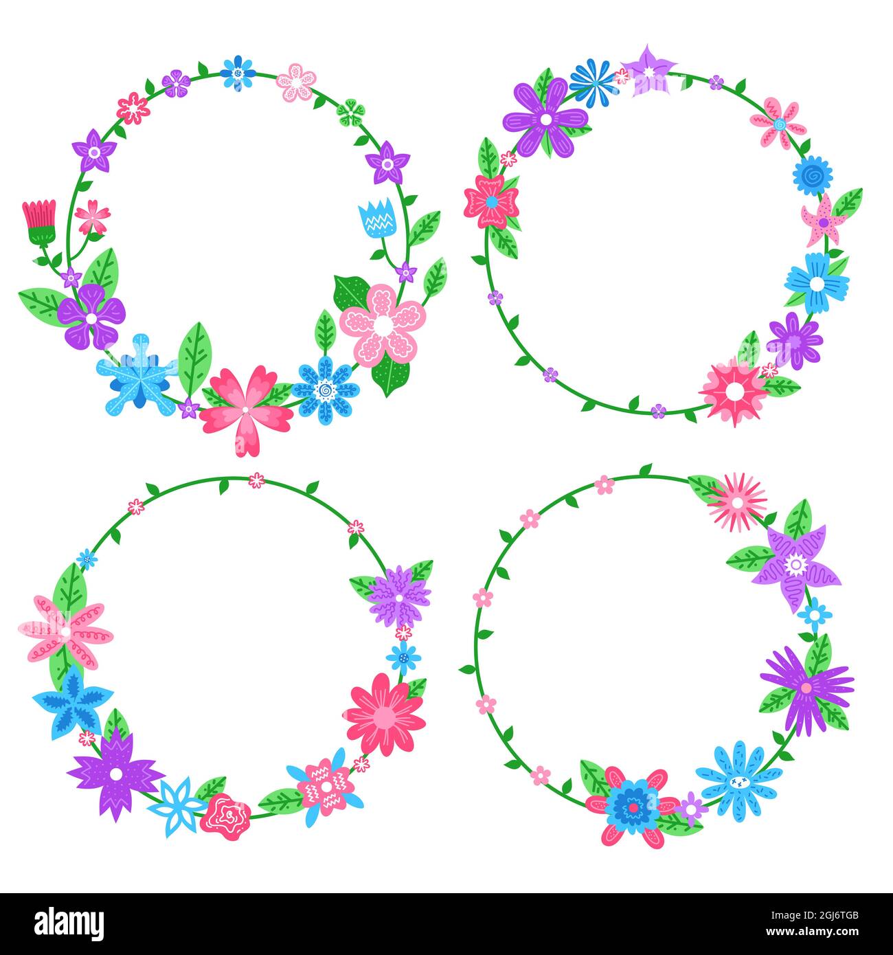 Floral wreaths set Vector illustration Stock Vector Image & Art - Alamy