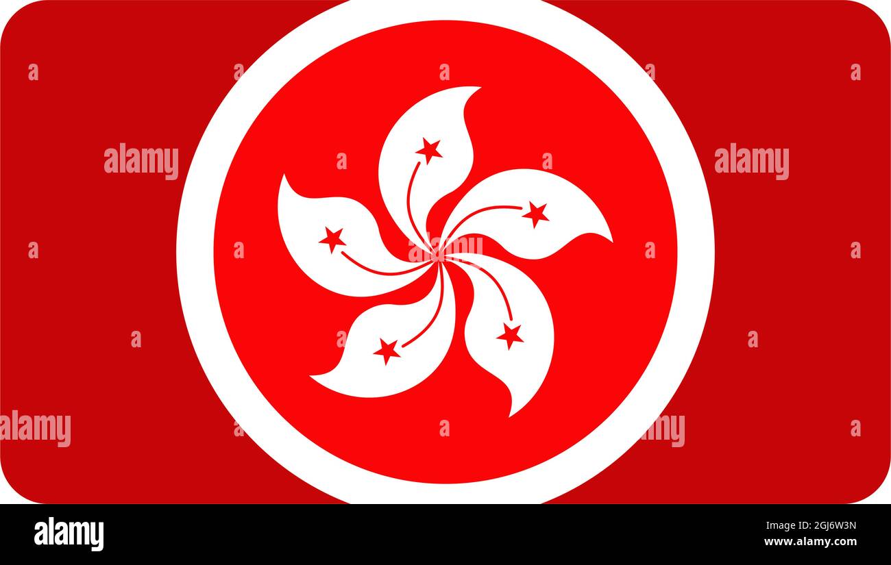 Hongkong flag icon logo design vector template Stock Vector