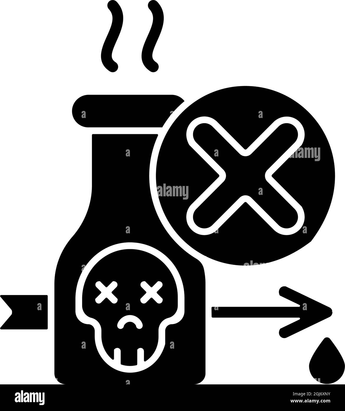 Illegal poison hunting black glyph icon Stock Vector