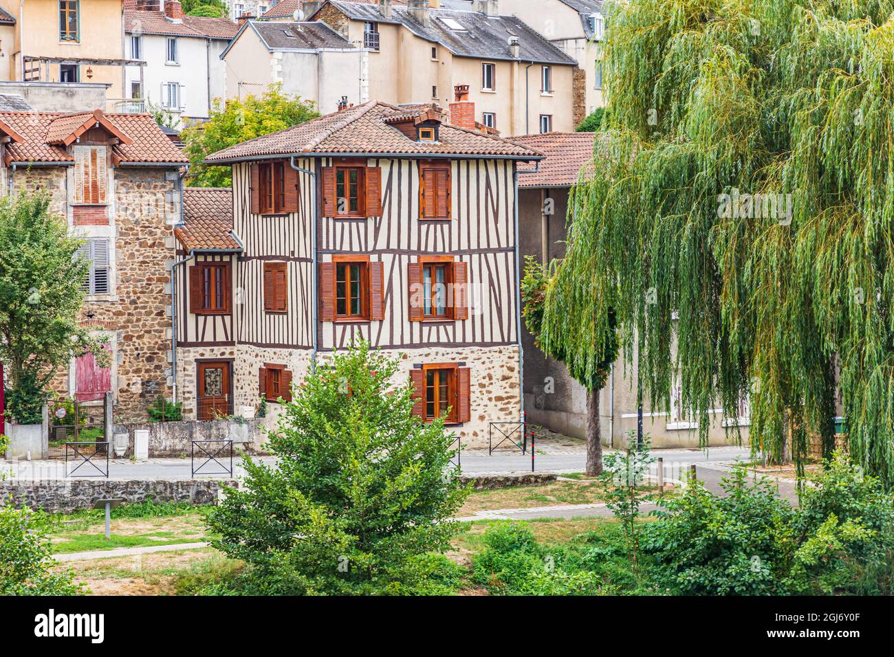 Europe, France, HauteVienne, Limoges. Traditional old timber frame