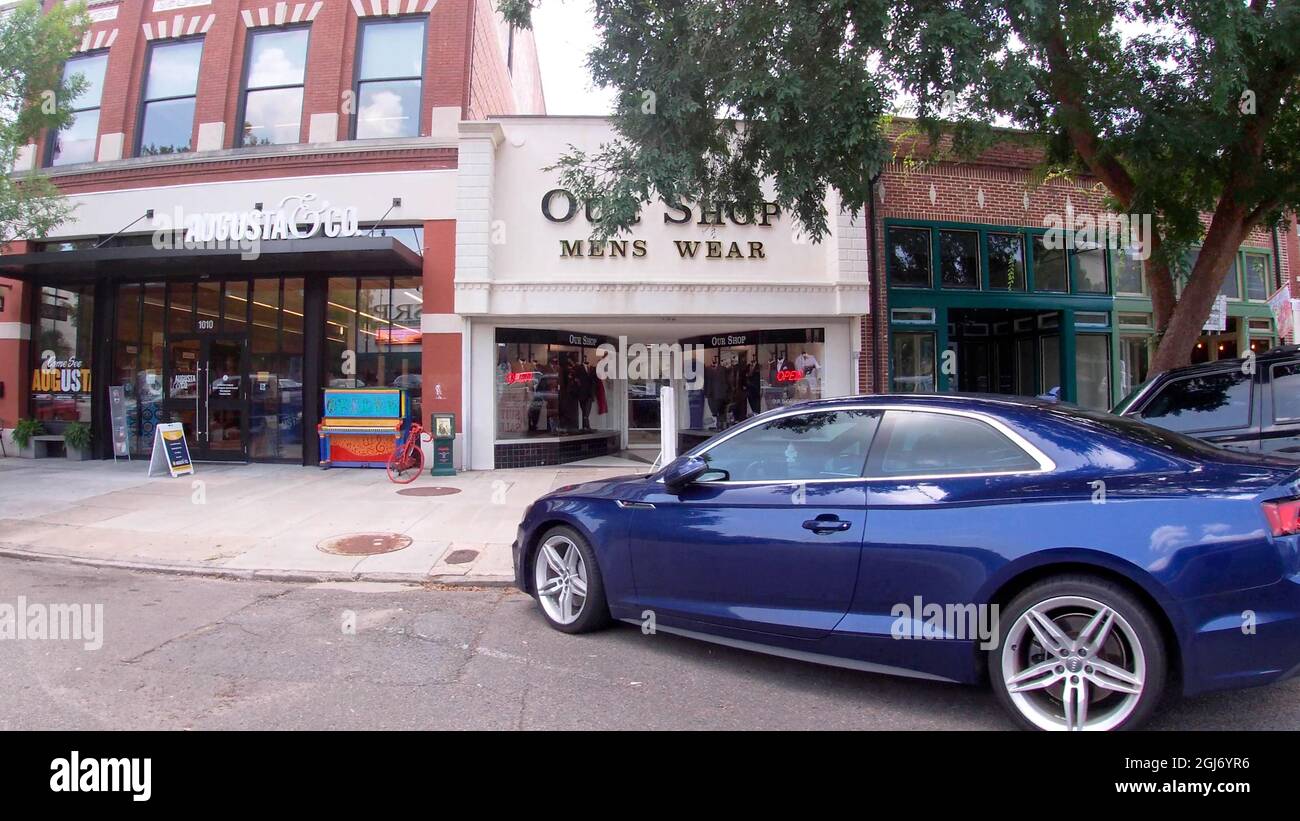 Augusta, Ga USA - 07 29 21: Vintage downtown Augusta Georgia retro city