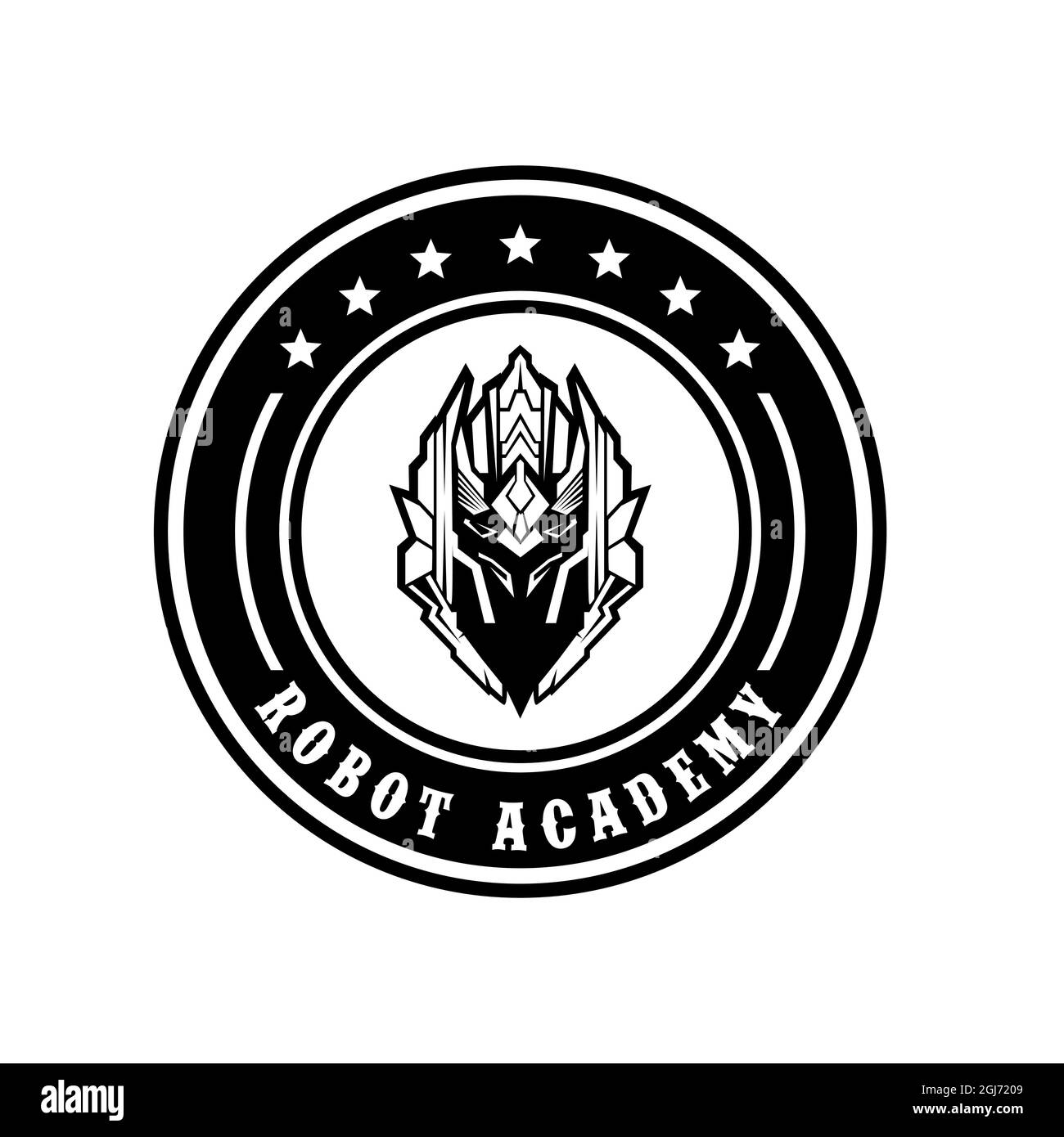 Robot head logo design vector template illustration Stock Vector Image ...