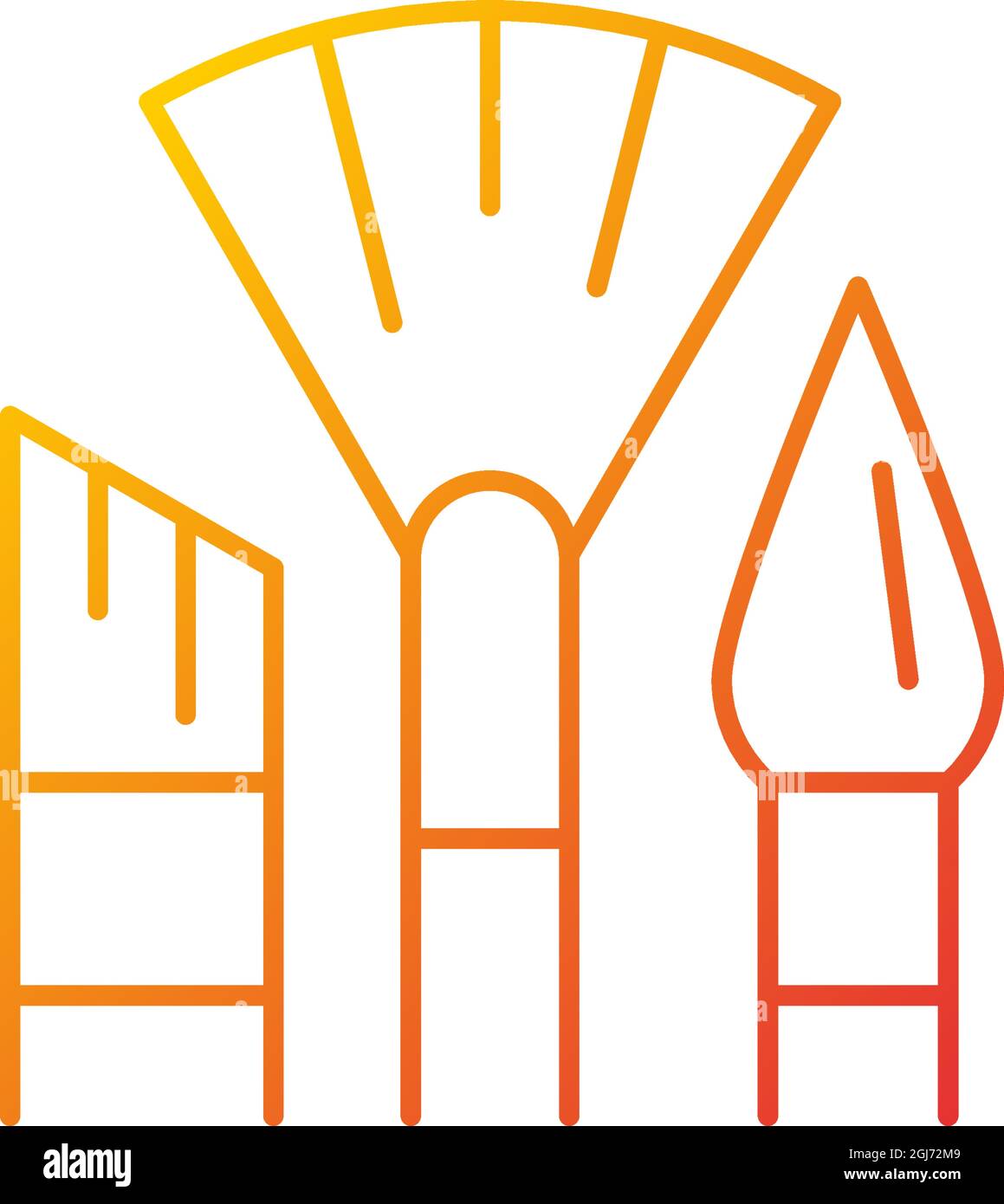 Paintbrushes gradient linear vector icon Stock Vector