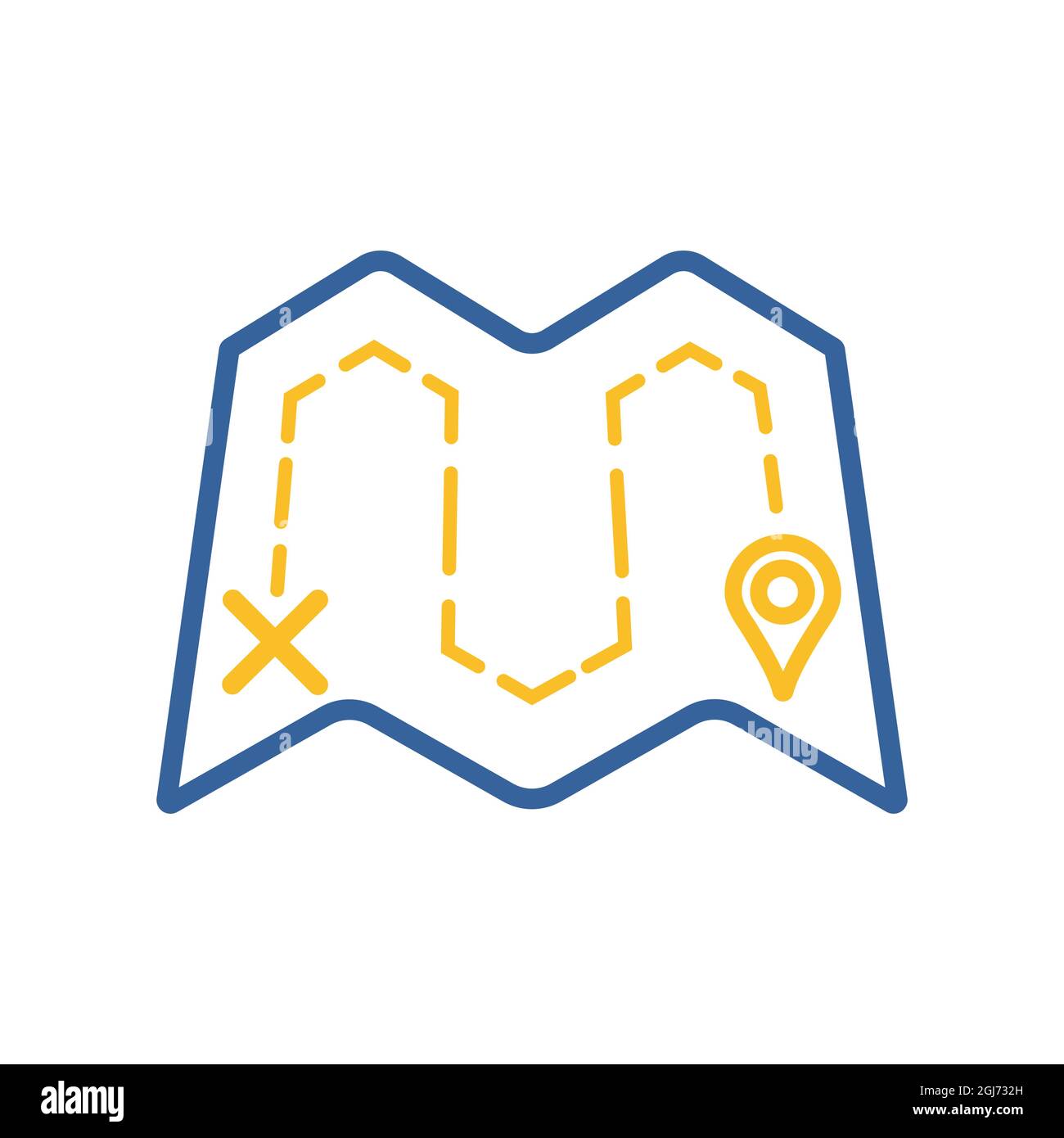 Map with route vector icon. Navigation sign. Graph symbol for travel ...