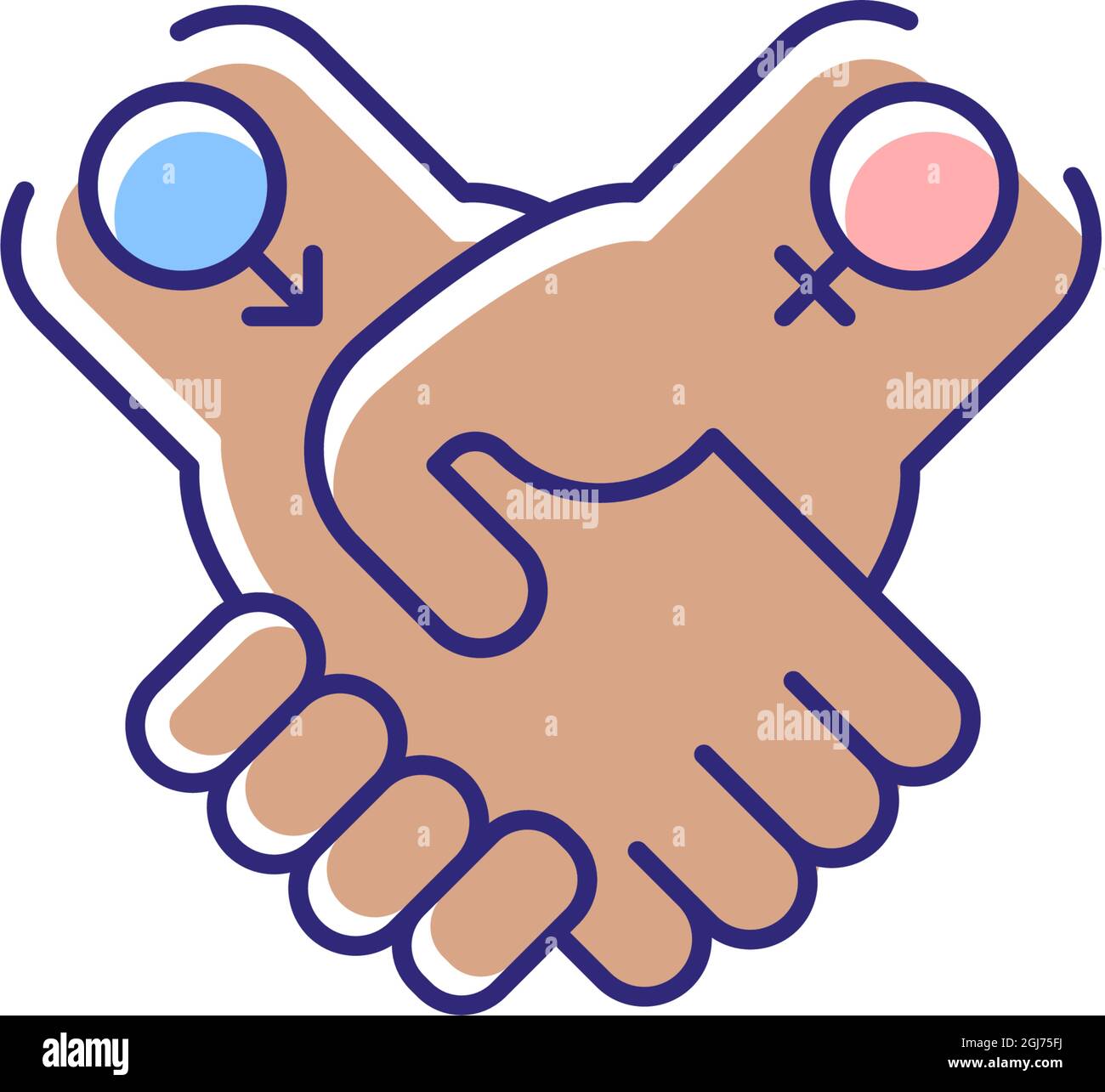 Equitable relationships RGB color icon Stock Vector