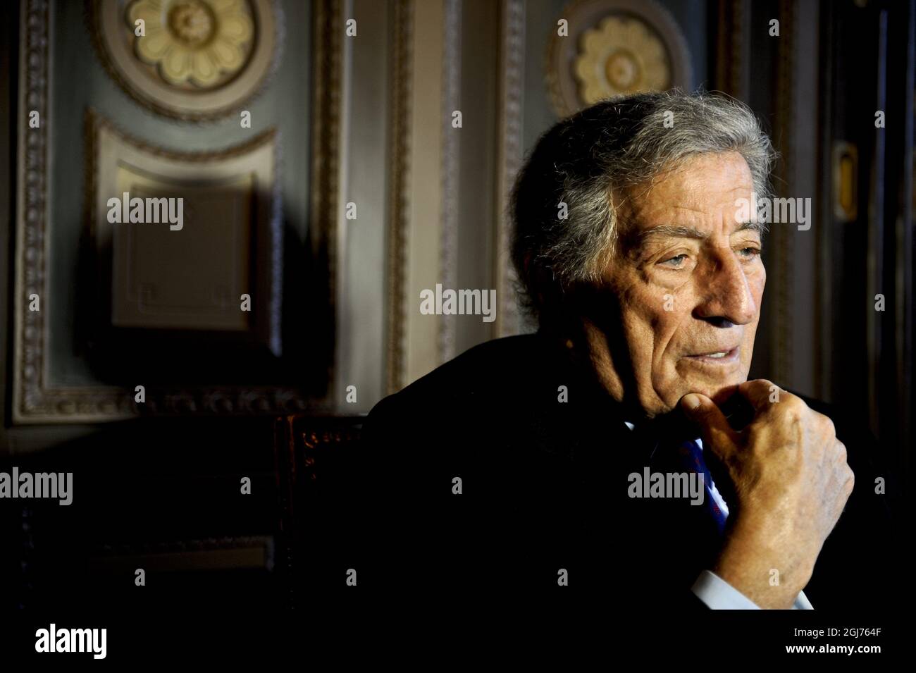 The American singer Tony Bennett is up to date with a new album and one of the songs he did with Amy Winehouse was number one on Billboard's top 10 list in September. Foto: Niklas Larsson / SCANPIX / kod 10990 Stock Photo