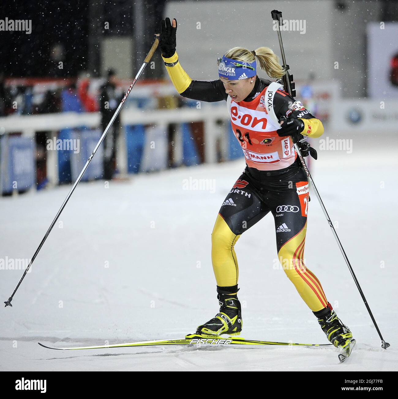 OSTERSUND 2011-12-02 Germany's Magdalena Neuner won the women's 7.5 km  Sprint competition of the Biathlon World Cup in Oestersund, Sweden,  December 3, 2011. Photo: Anders Wiklund / SCANPIX ** SWEDEN OUT ** Stock  Photo - Alamy