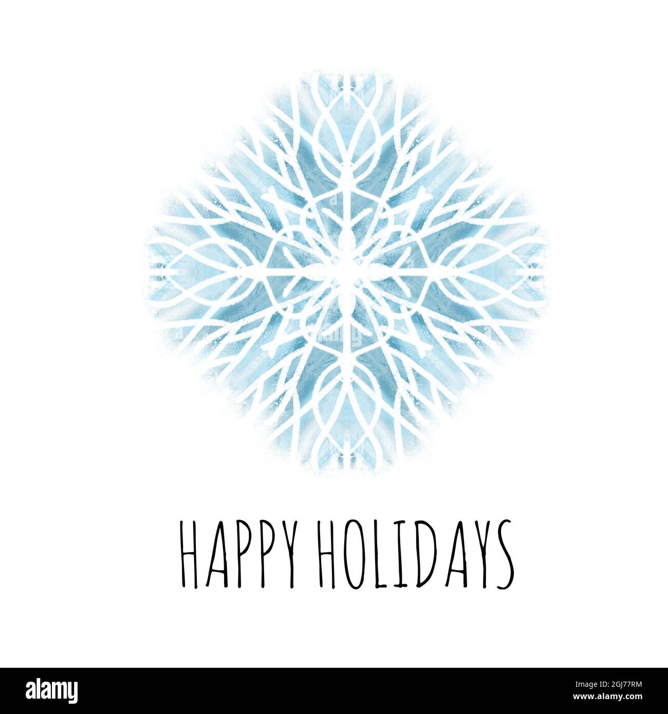Snowflake illustration in blue color isolated on white Stock Photo - Alamy