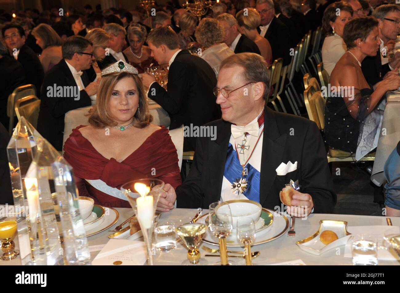 STOCKHOLM 20111210 The Grand Duchess Maria Teresa of Luxembourg and Per Westerberg, Speaker of the House of Parliament at the Nobel Banquet in the City Hall in Stockholm Sweden, December 10, 2011. Foto: Jonas Ekstromer / SCANPIX Kod: 10030 Stock Photo