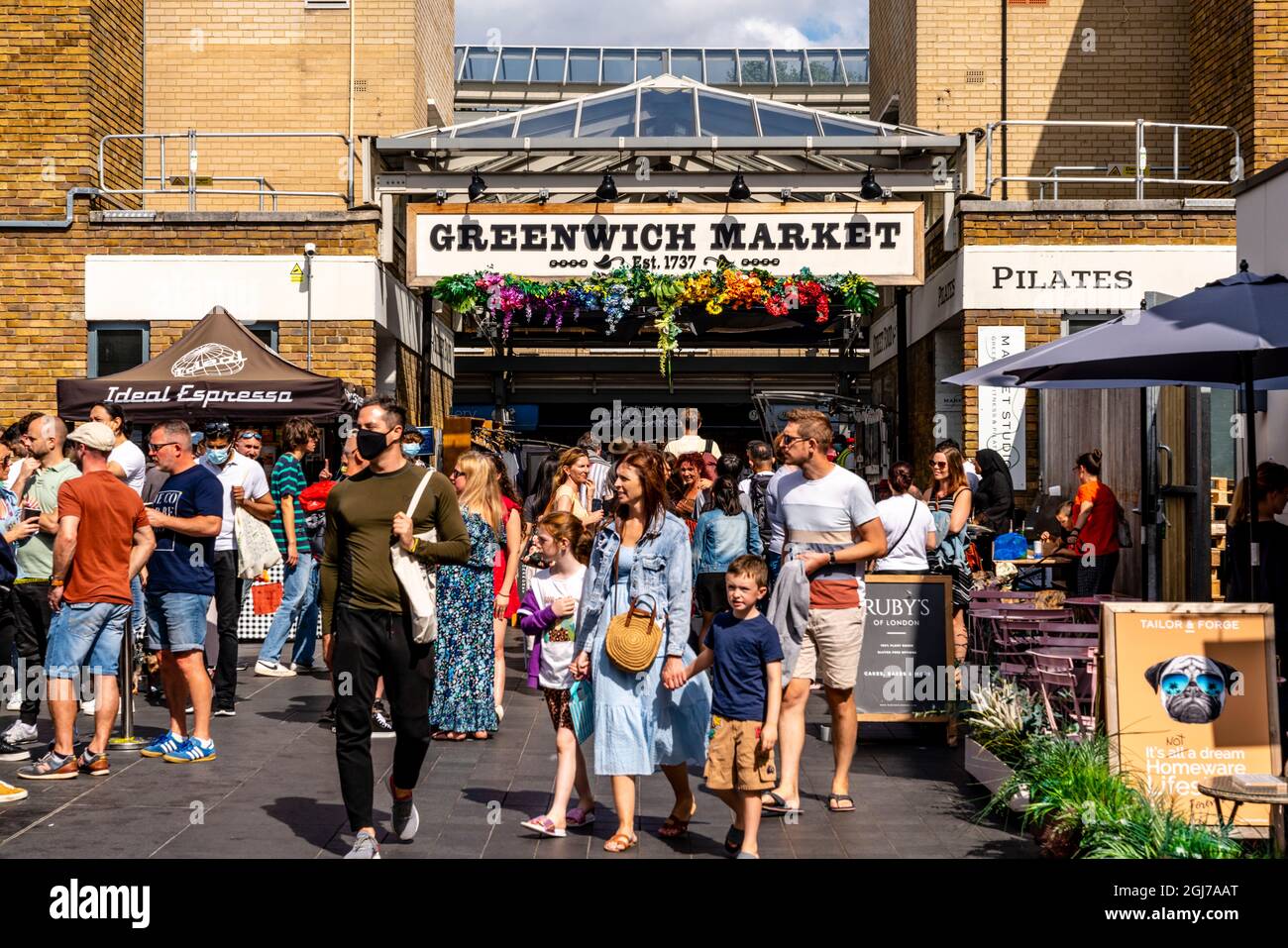 Visitors At Greenwich Market, Greenwich, London, UK Stock Photo Alamy
