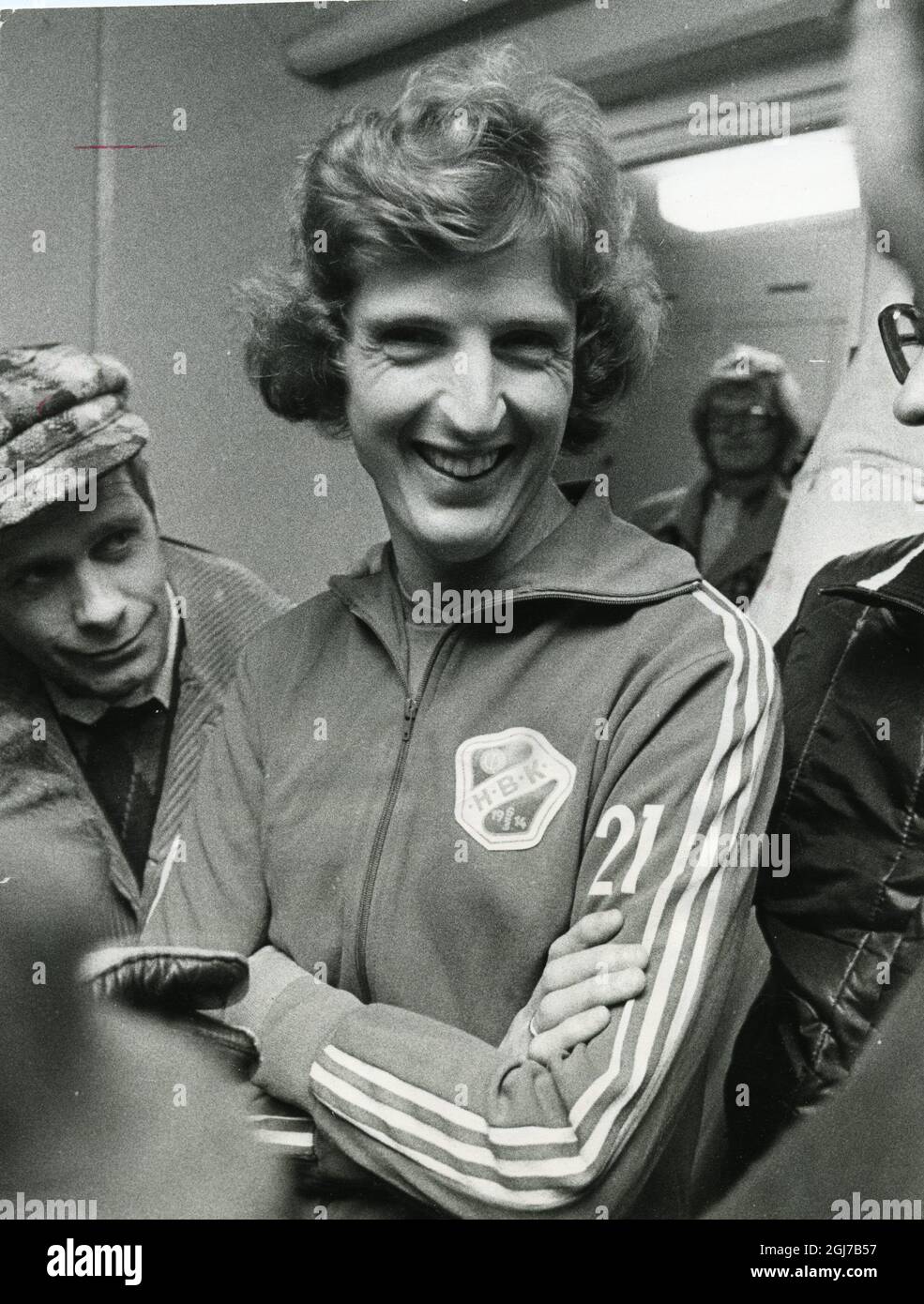 HALMSTAD 1976-10- 17 Roy Hodgson is seen smiling after his team