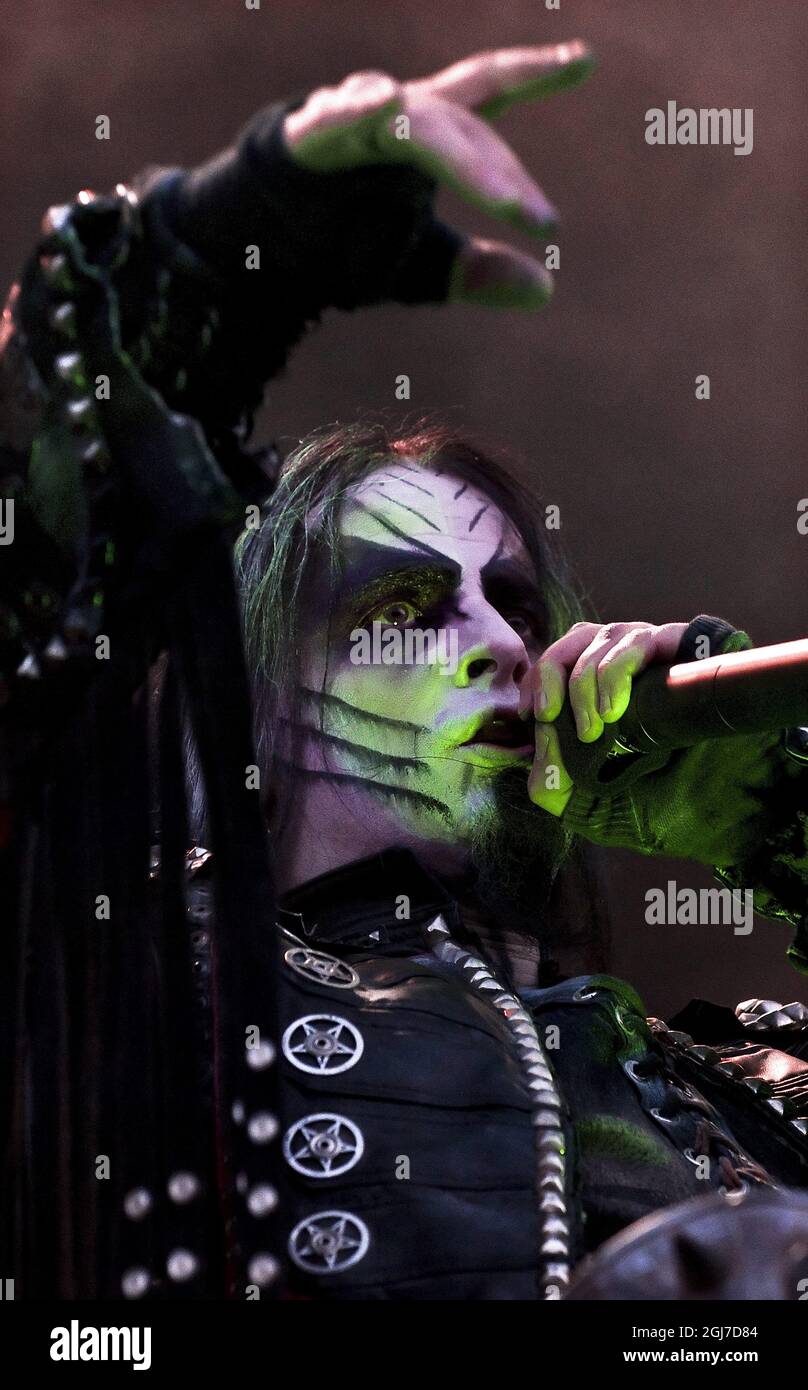 The Norwegian symphonic black metal band Dimmu Borgir performs live at Oslo  Spektrum. Here vocalist Shagrath is seen live on stage. Norway, 28/05 2011  Stock Photo - Alamy