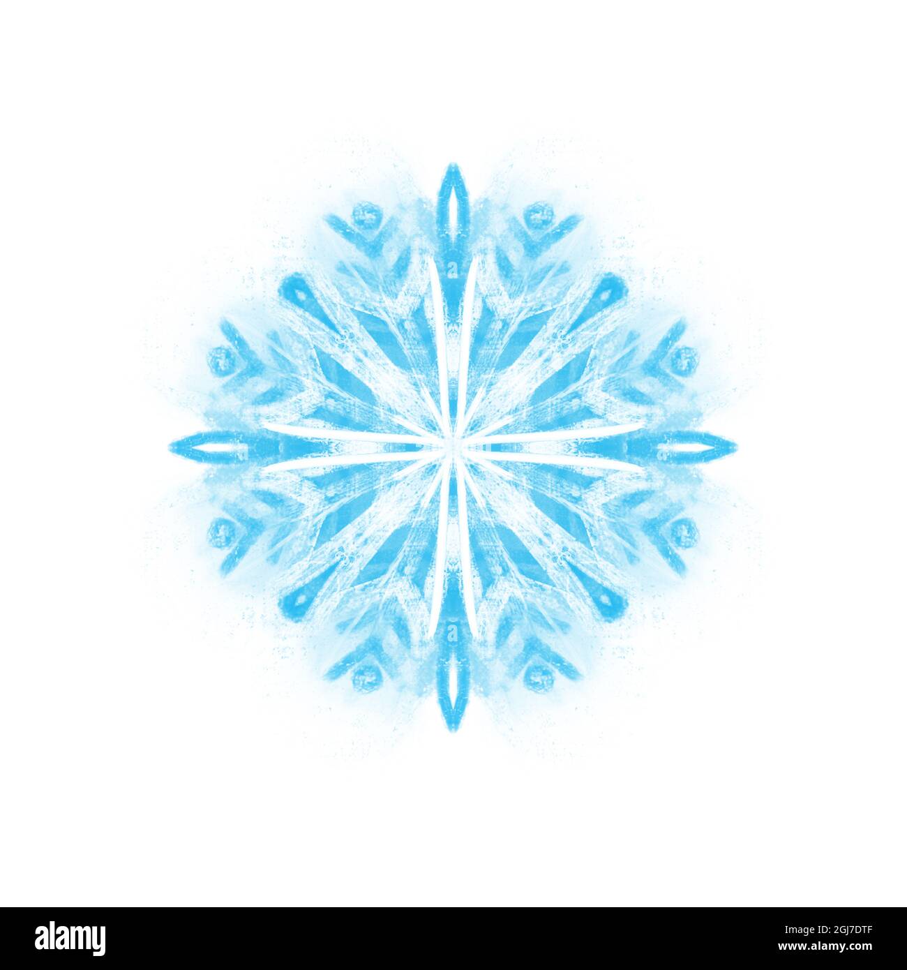 Snowflake illustration in blue color isolated on white Stock Photo - Alamy