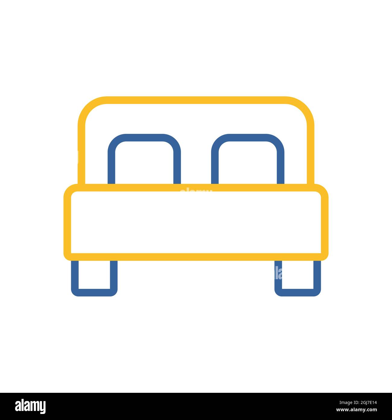 Double bed flat vector icon. Graph symbol for travel and tourism web ...