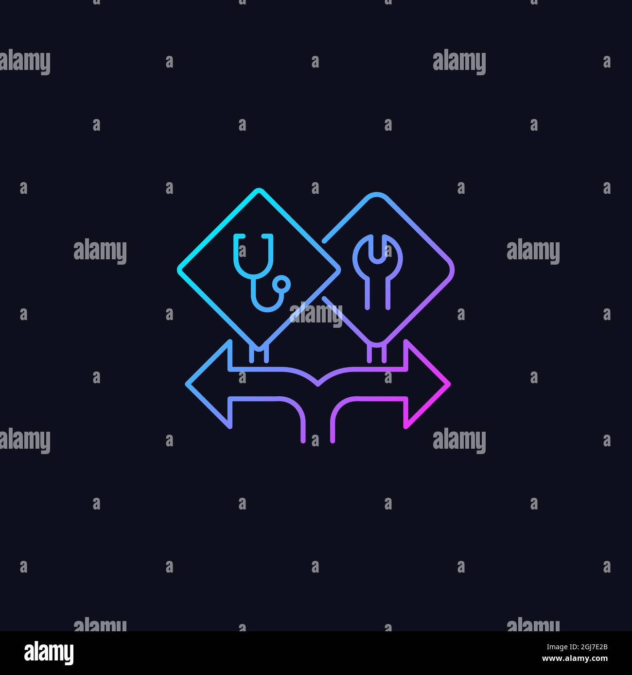 Freedom of choice gradient vector icon for dark theme Stock Vector