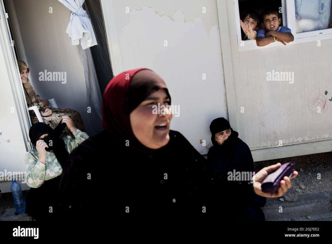 KILIS 2012-07-06 Syrians fleeing across the border into Turkey. Khawla lives with her eight children in one of the barracks in the refugee camp in Kilis, Turkey. Photo: Anders Hansson / DN / SCANPIX code 9278 Stock Photo