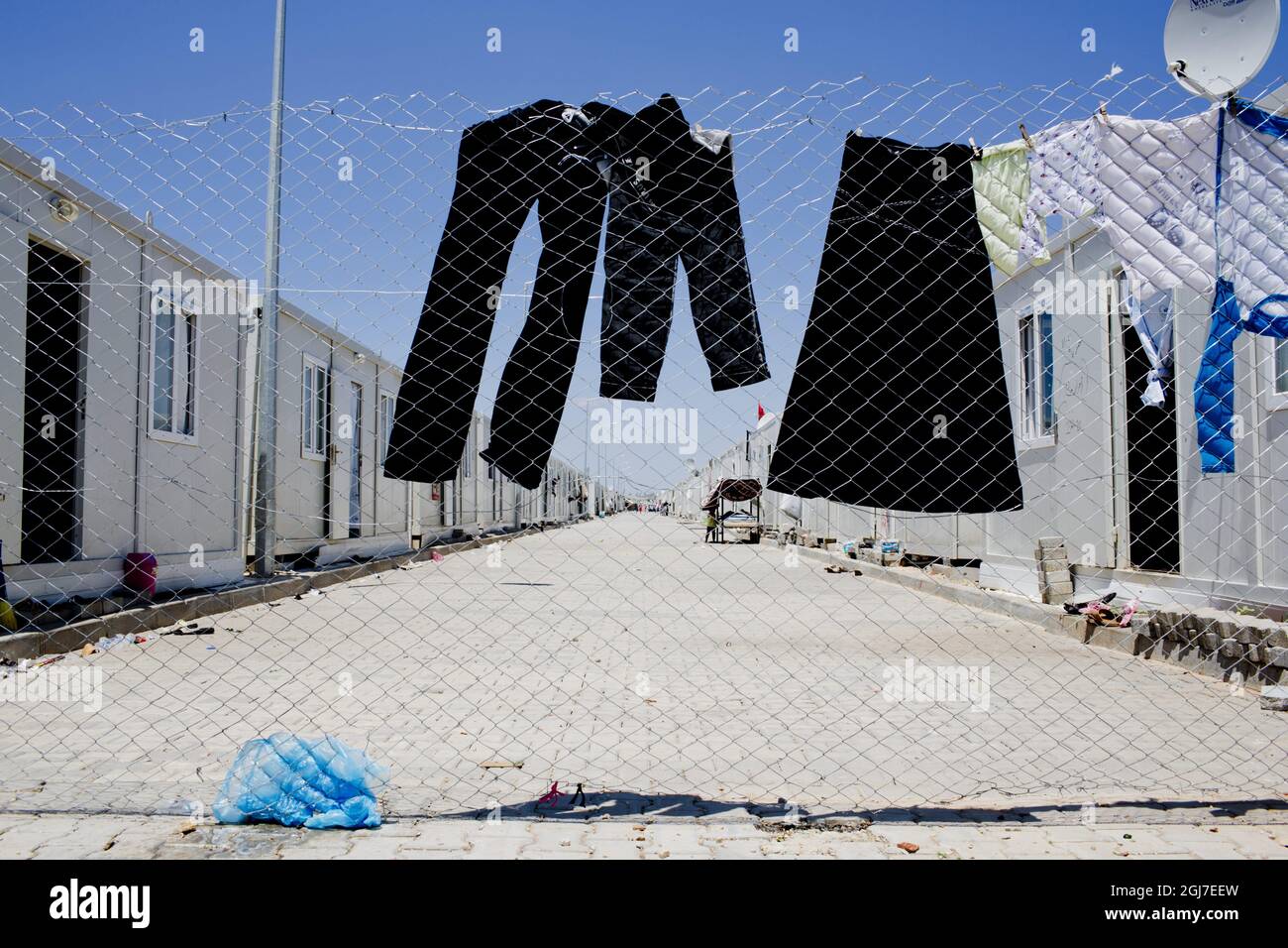 KILIS 2012-07-06 Syrians fleeing across the border into Turkey. During the hottest hours of the day the streets are empty in the refugee camp in Kilis, Turkey. Photo: Anders Hansson / DN / SCANPIX code 9278 Stock Photo