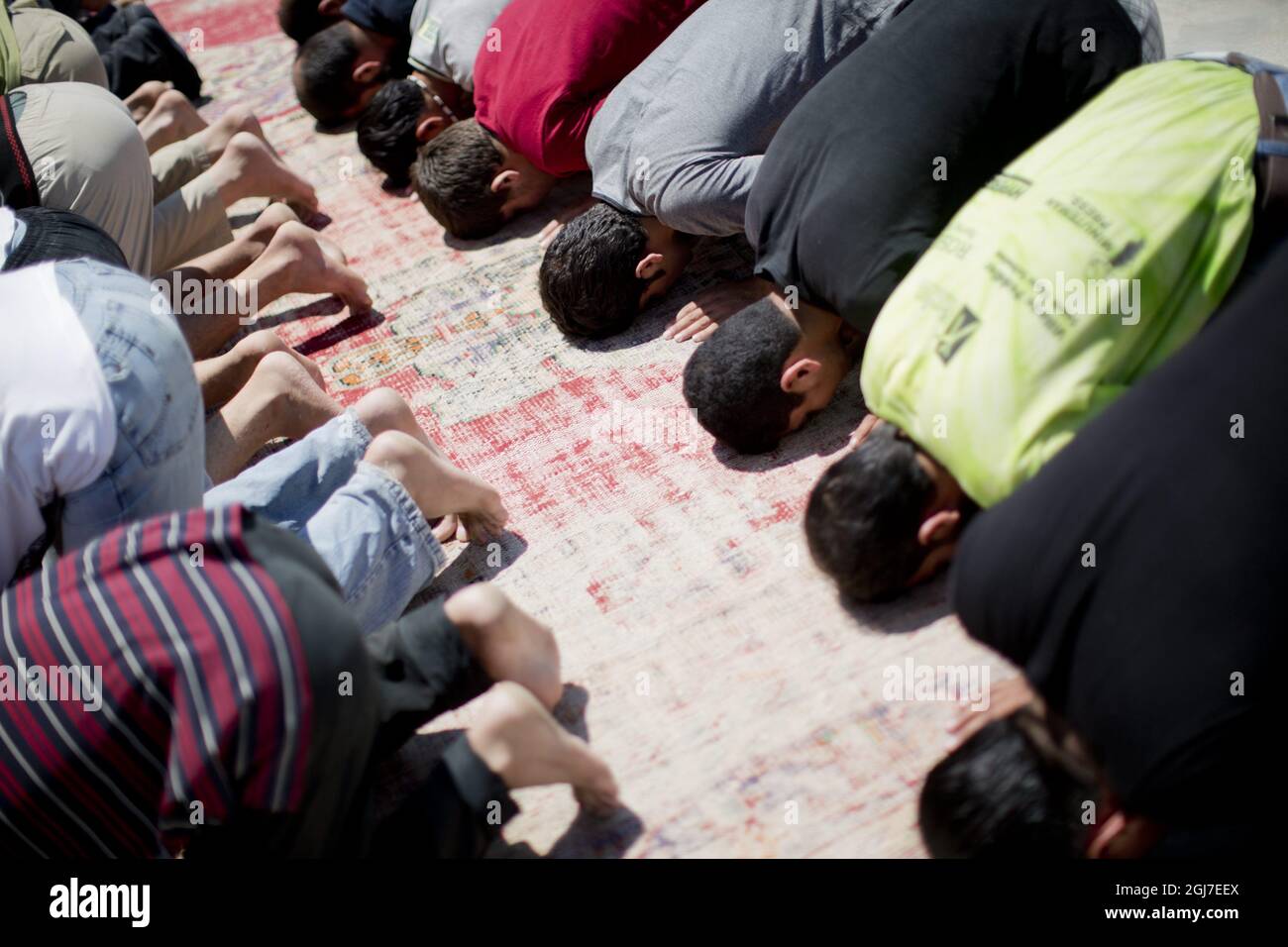 KILIS 2012-07-06 Syrians fleeing across the border into Turkey. Friday prayers in the refugee camp in Kilis. Photo: Anders Hansson / DN / SCANPIX code 9278 Stock Photo