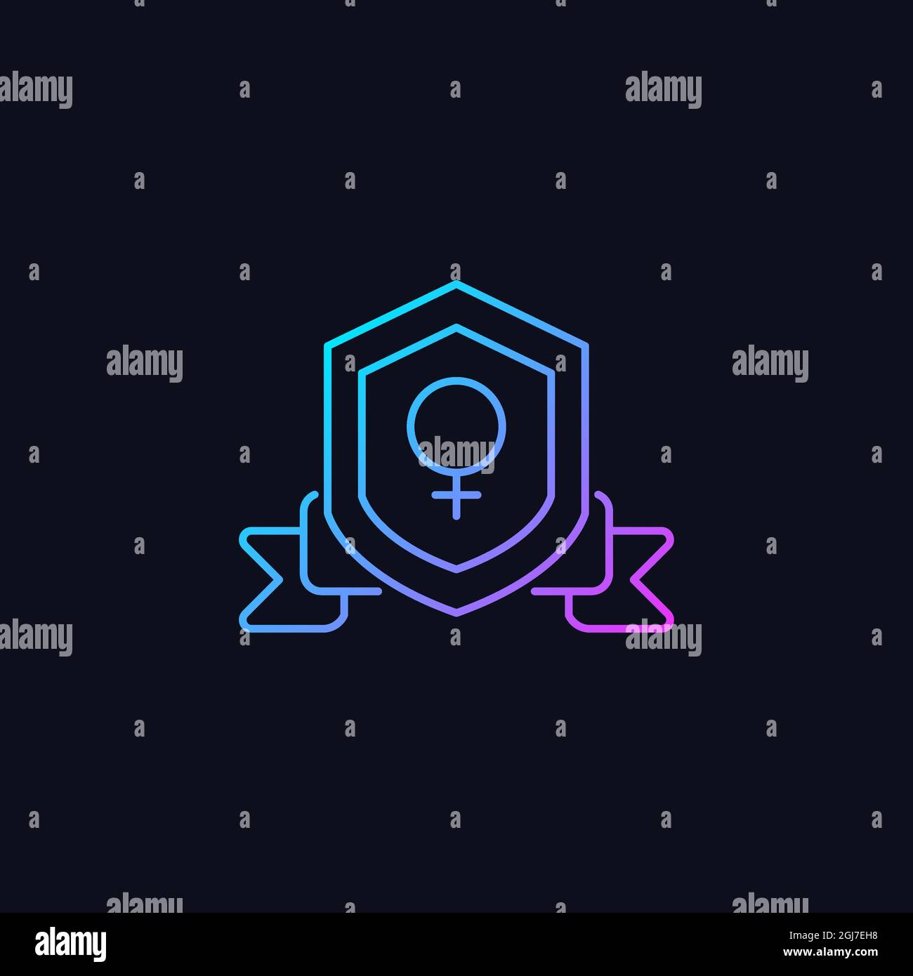 Feminist organization gradient vector icon for dark theme Stock Vector