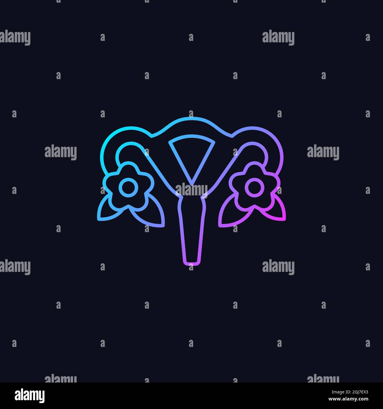 Modern femininity gradient vector icon for dark theme Stock Vector