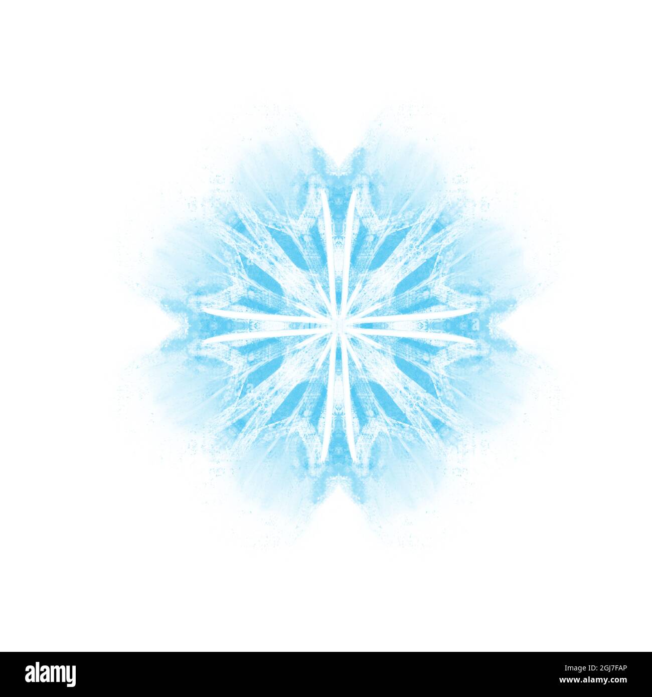 Snowflake illustration in blue color isolated on white Stock Photo - Alamy